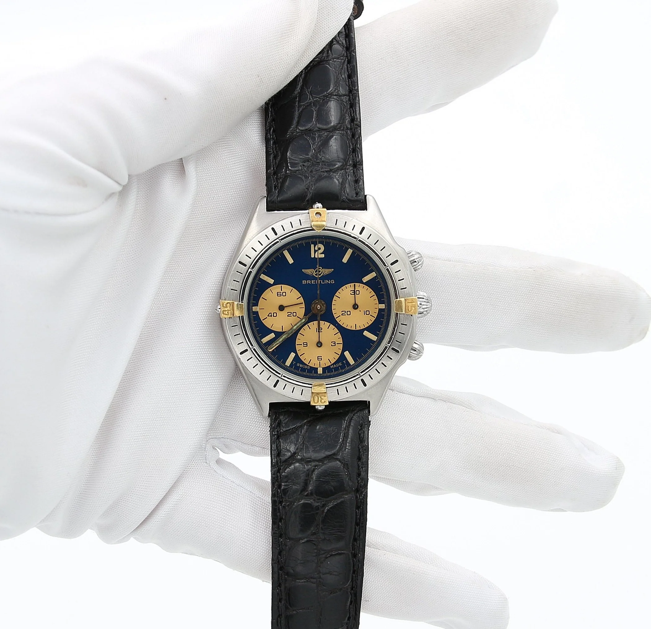 Breitling Callisto Chronograph ref. 80520 - Blue dial Leather strap - Image 2