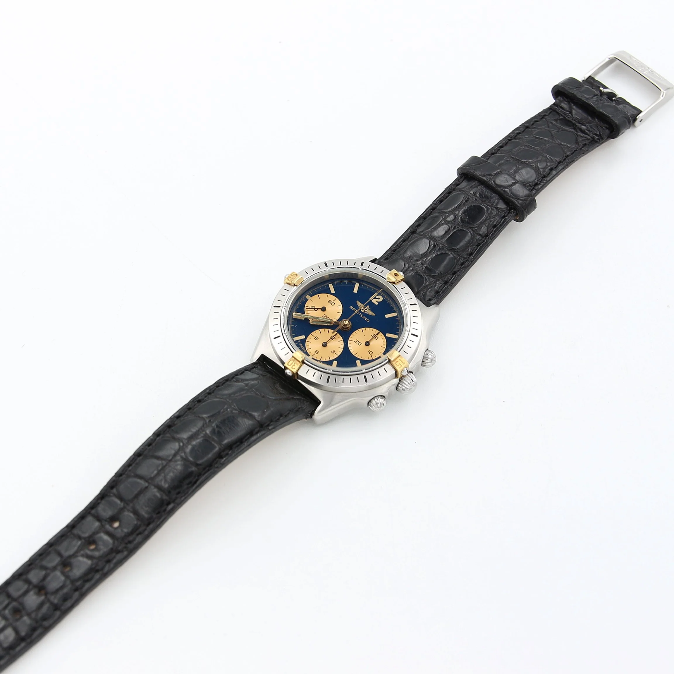 Breitling Callisto Chronograph ref. 80520 - Blue dial Leather strap - Image 3