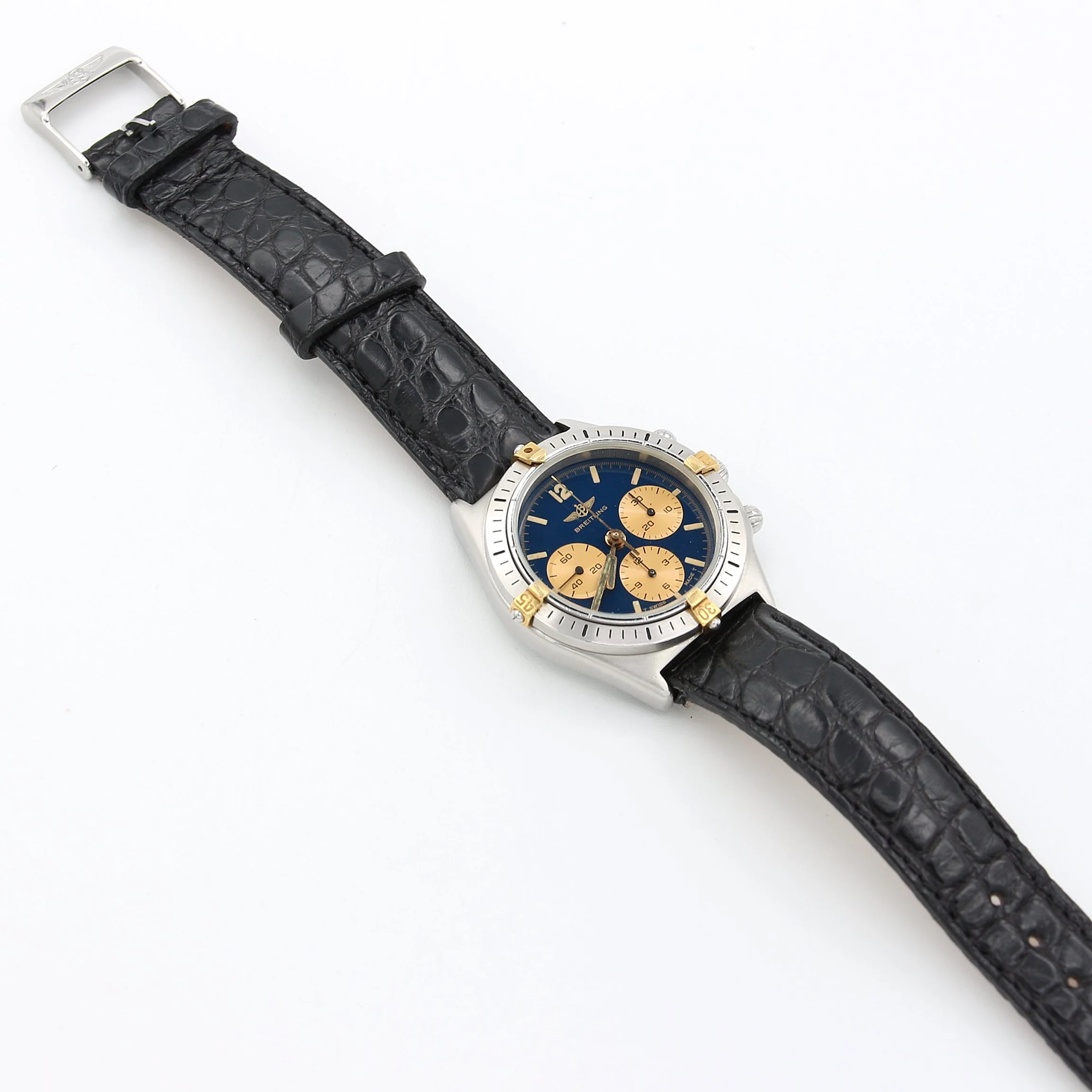 Breitling Callisto Chronograph ref. 80520 - Blue dial Leather strap - Image 4
