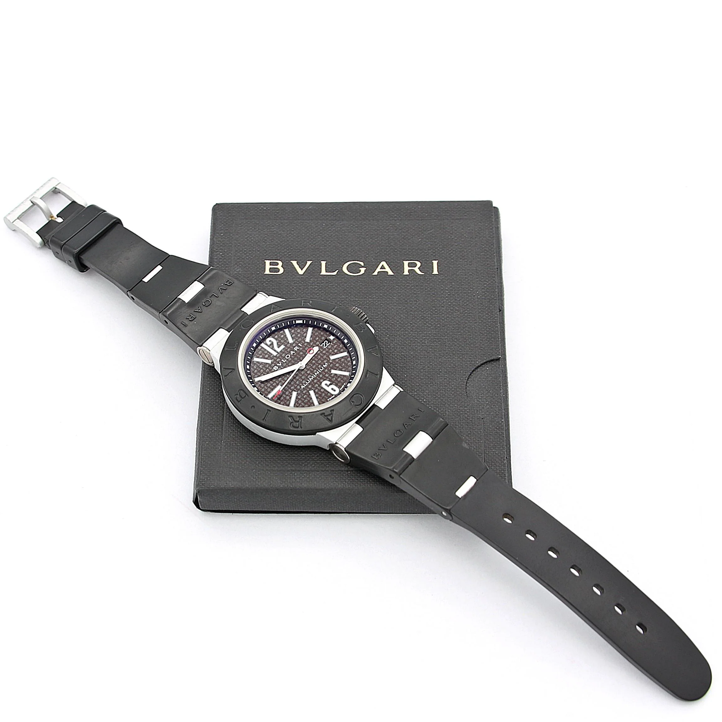 Bulgari Aluminium Diagono ref. AL 44 TA - Black Dial - Warranty papers - Image 2