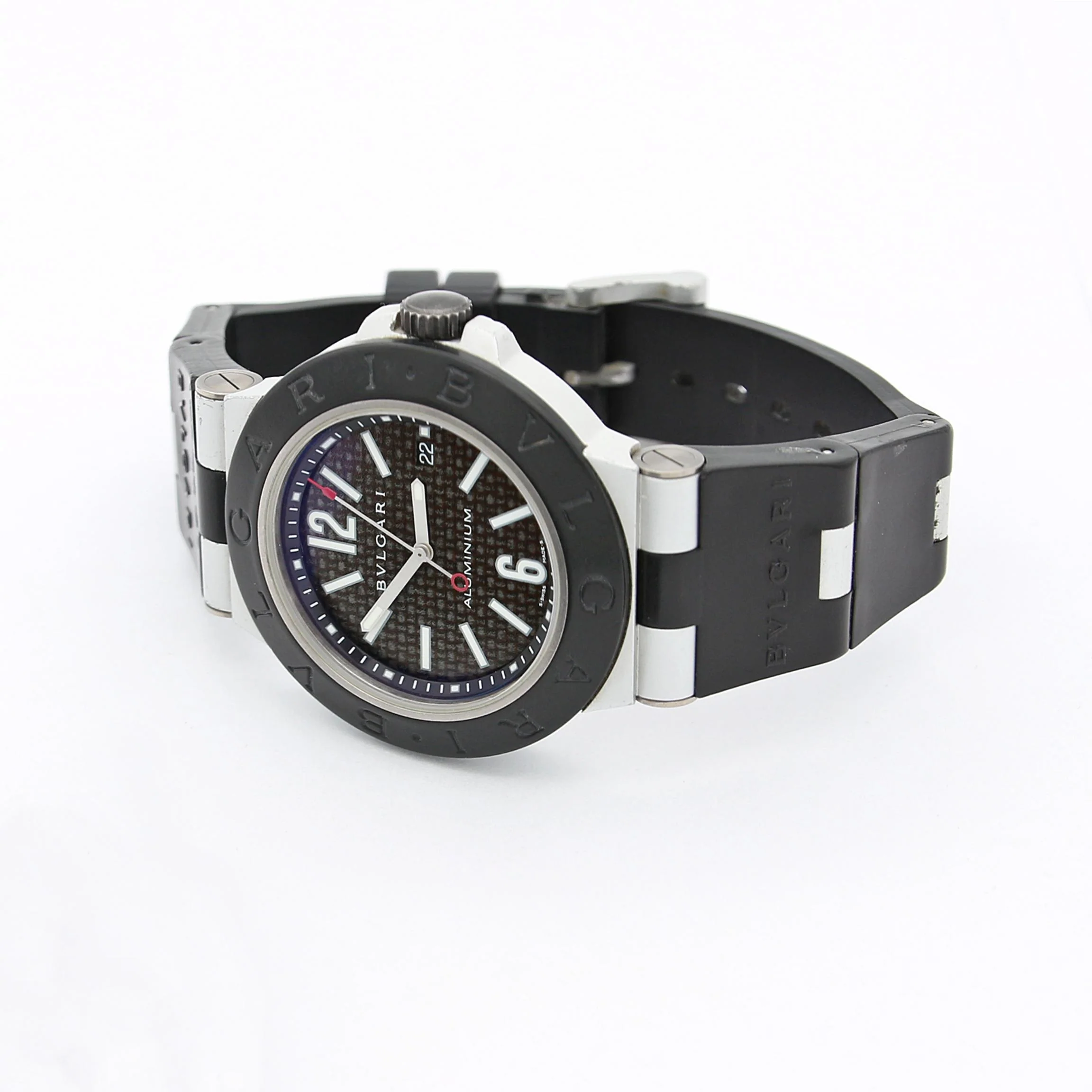 Bulgari Aluminium Diagono ref. AL 44 TA - Black Dial - Warranty papers - Image 4