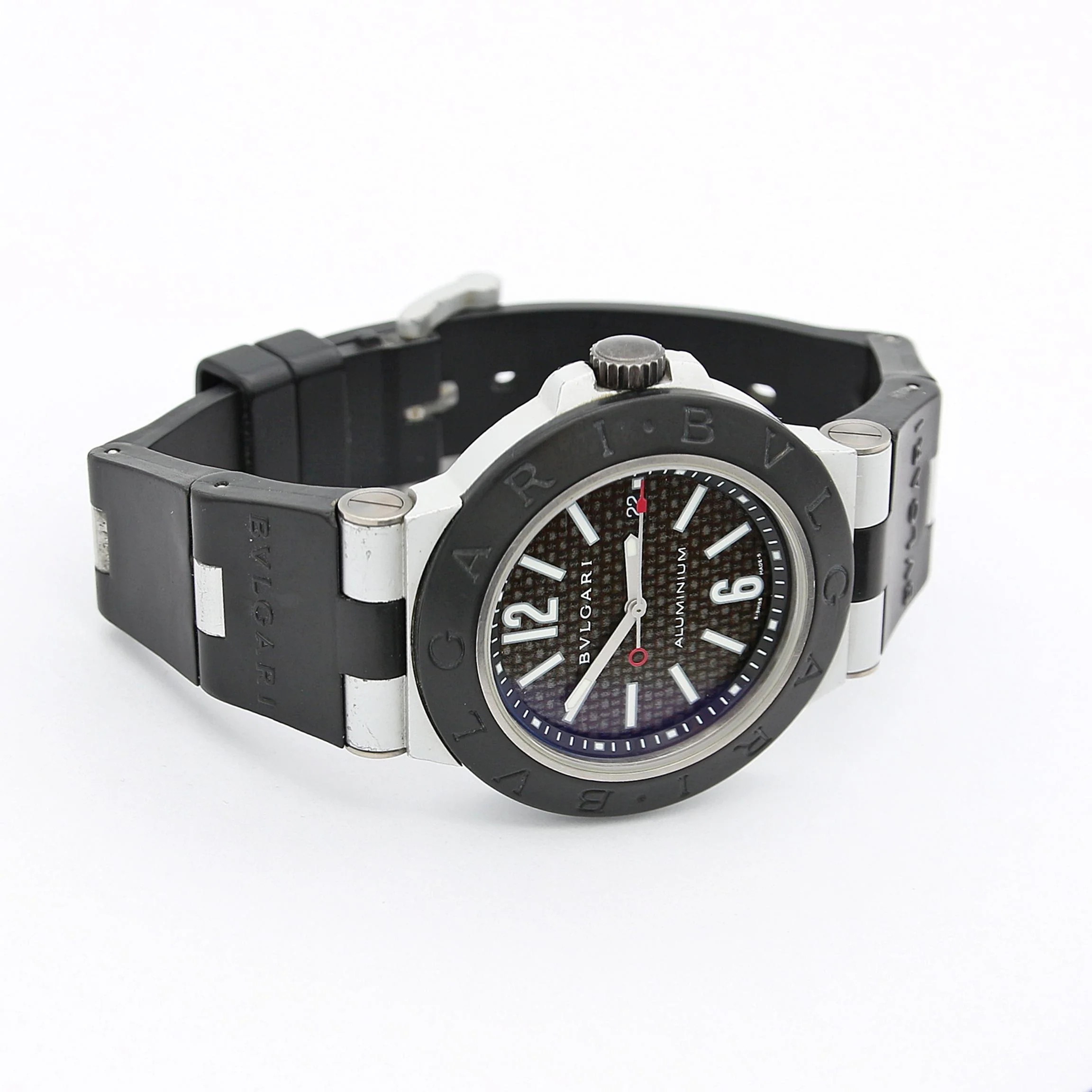 Bulgari Aluminium Diagono ref. AL 44 TA - Black Dial - Warranty papers - Image 5