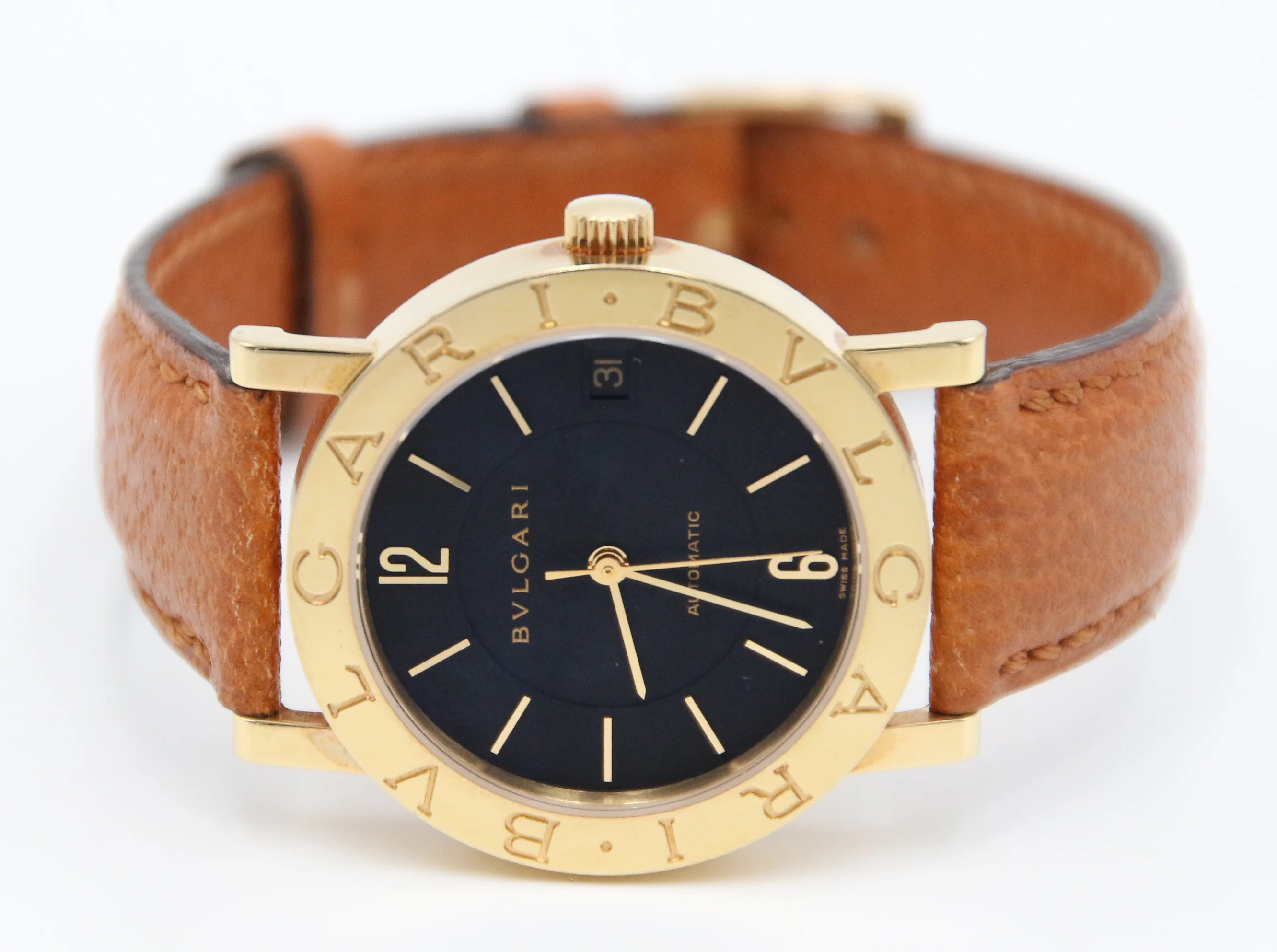 Bulgari Classic 18k Yellow Gold ref. BB 33 GL with Leather Strap - Image 2