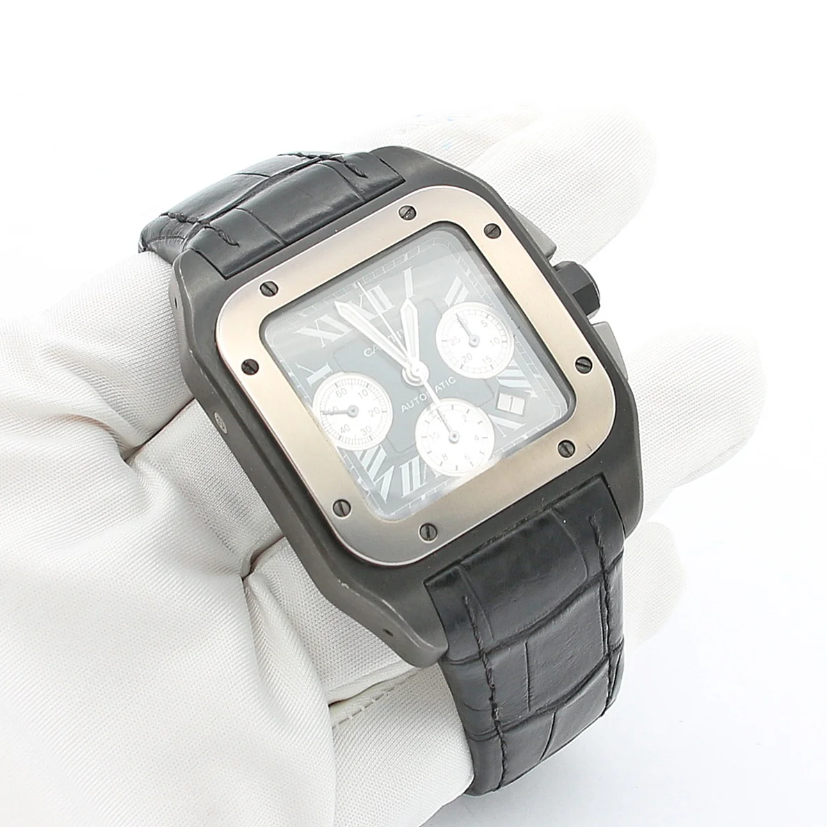 Cartier Santos 100XL Chronograph ref. 3104 Titanium and Steel - Image 3