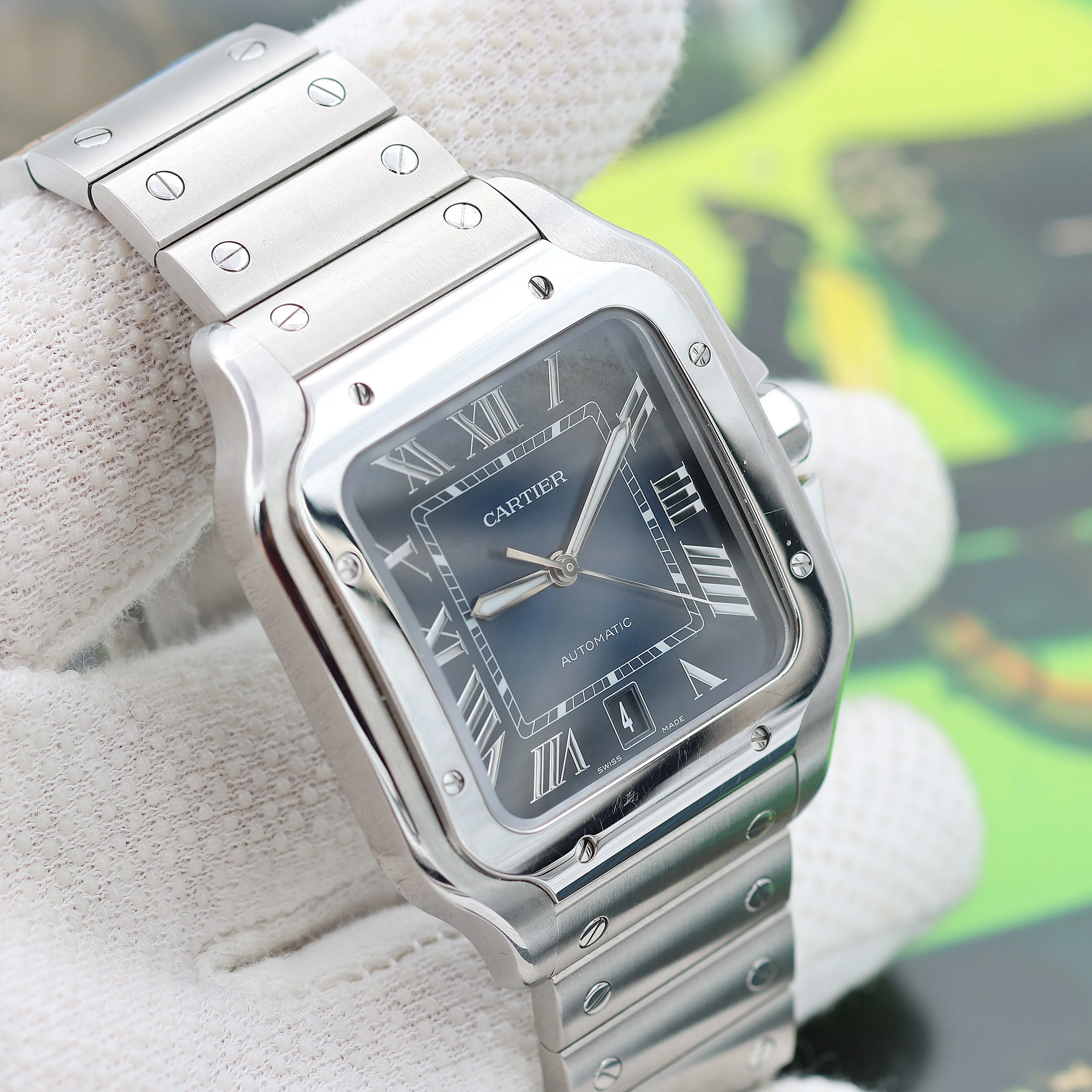Cartier Santos Blue Dial ref. WSSA0030 - Blue Dial - Image 4