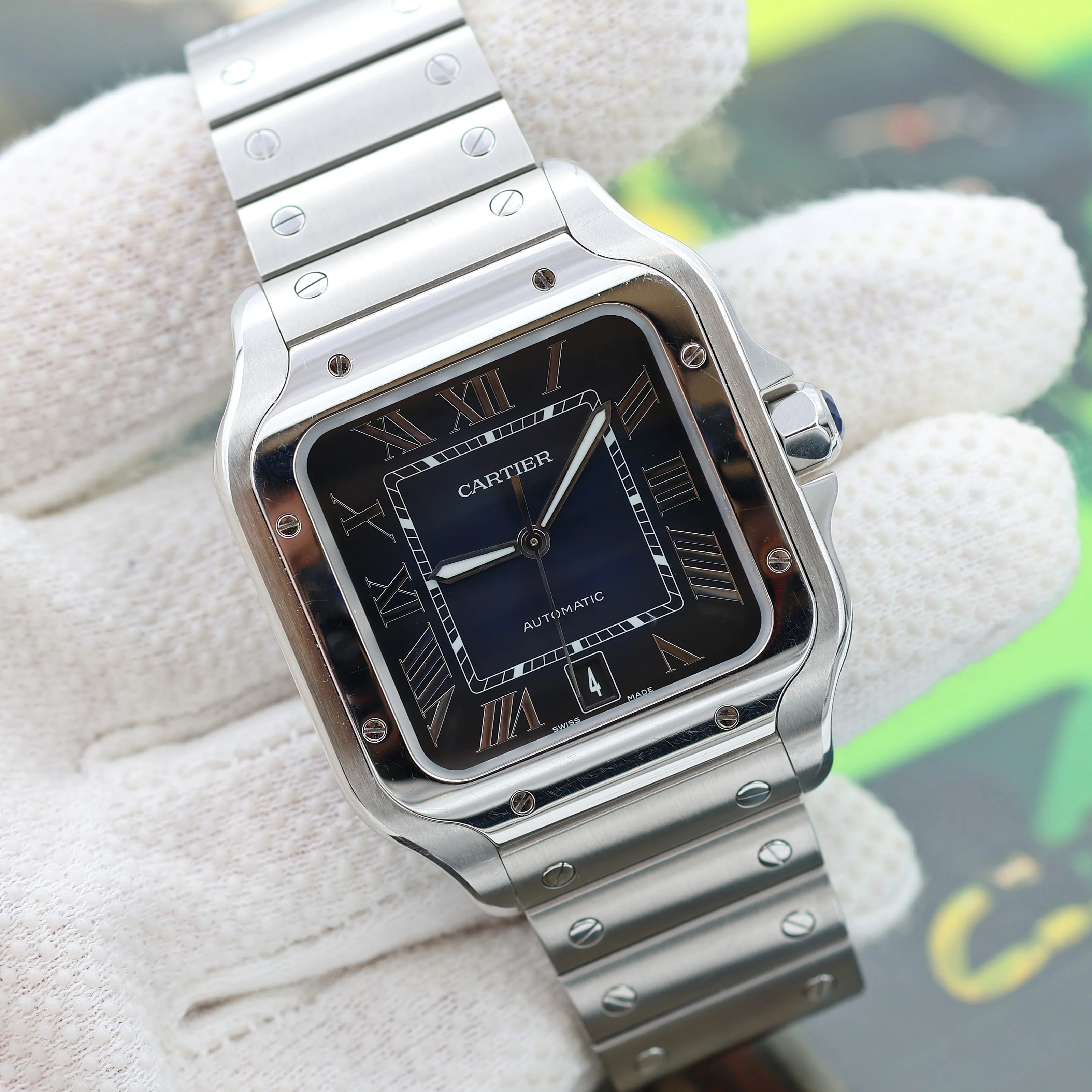 Cartier Santos Blue Dial ref. WSSA0030 - Blue Dial - Image 7
