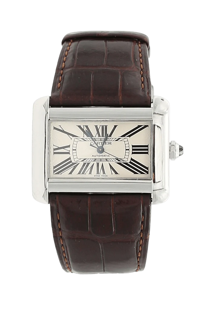 Cartier Tank Divan ref. 2612 38X30mm - Leather strap and Deplo Cartier