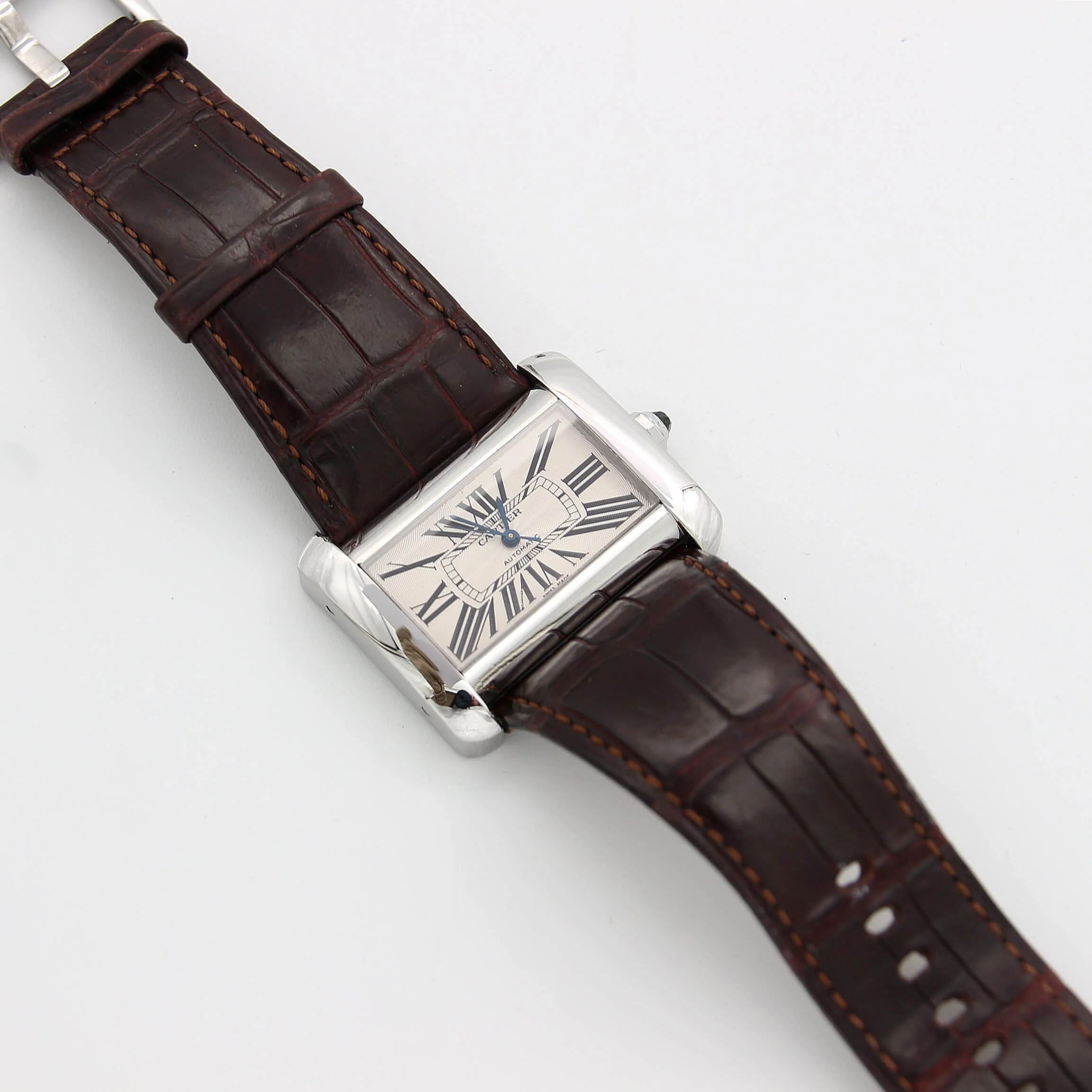 Cartier Tank Divan ref. 2612 38X30mm - Leather strap and Deplo Cartier - Image 3