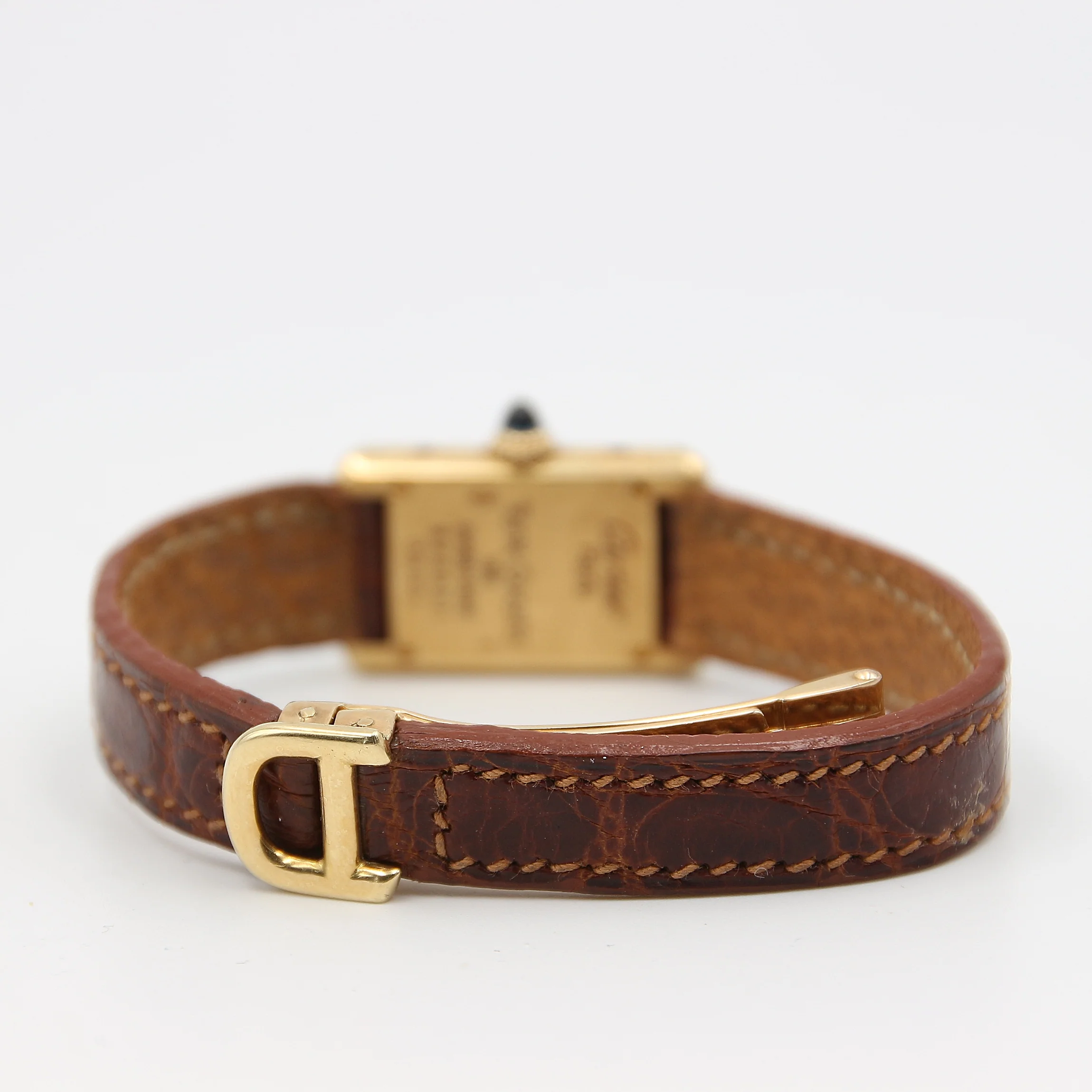 Cartier Tank Lady ref. 828001 18K Gold Leather strap Gold buckle - Image 7