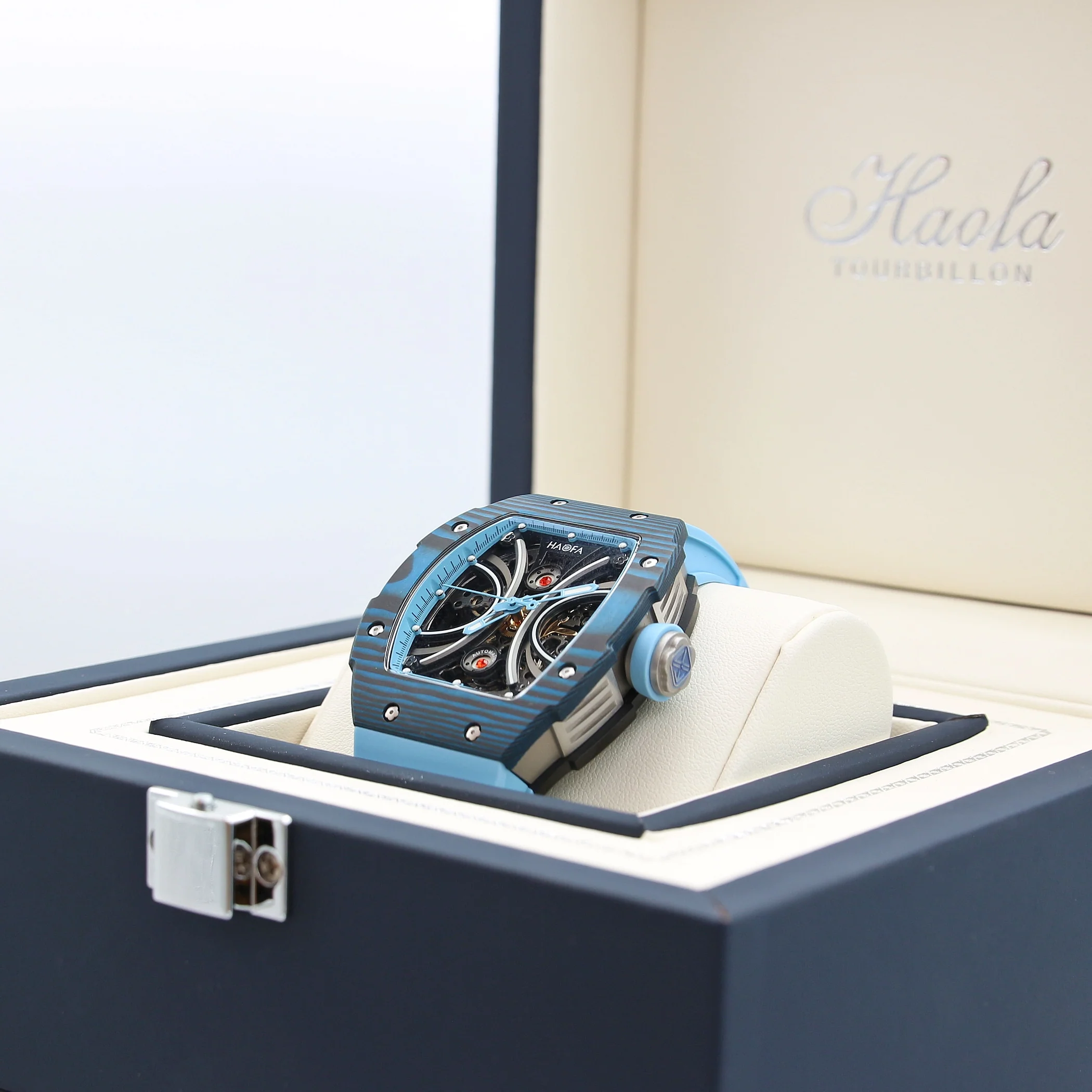HAOFA ref. 1909 Blue - Carbon TPT Skeleton Automatic Watch - Image 3