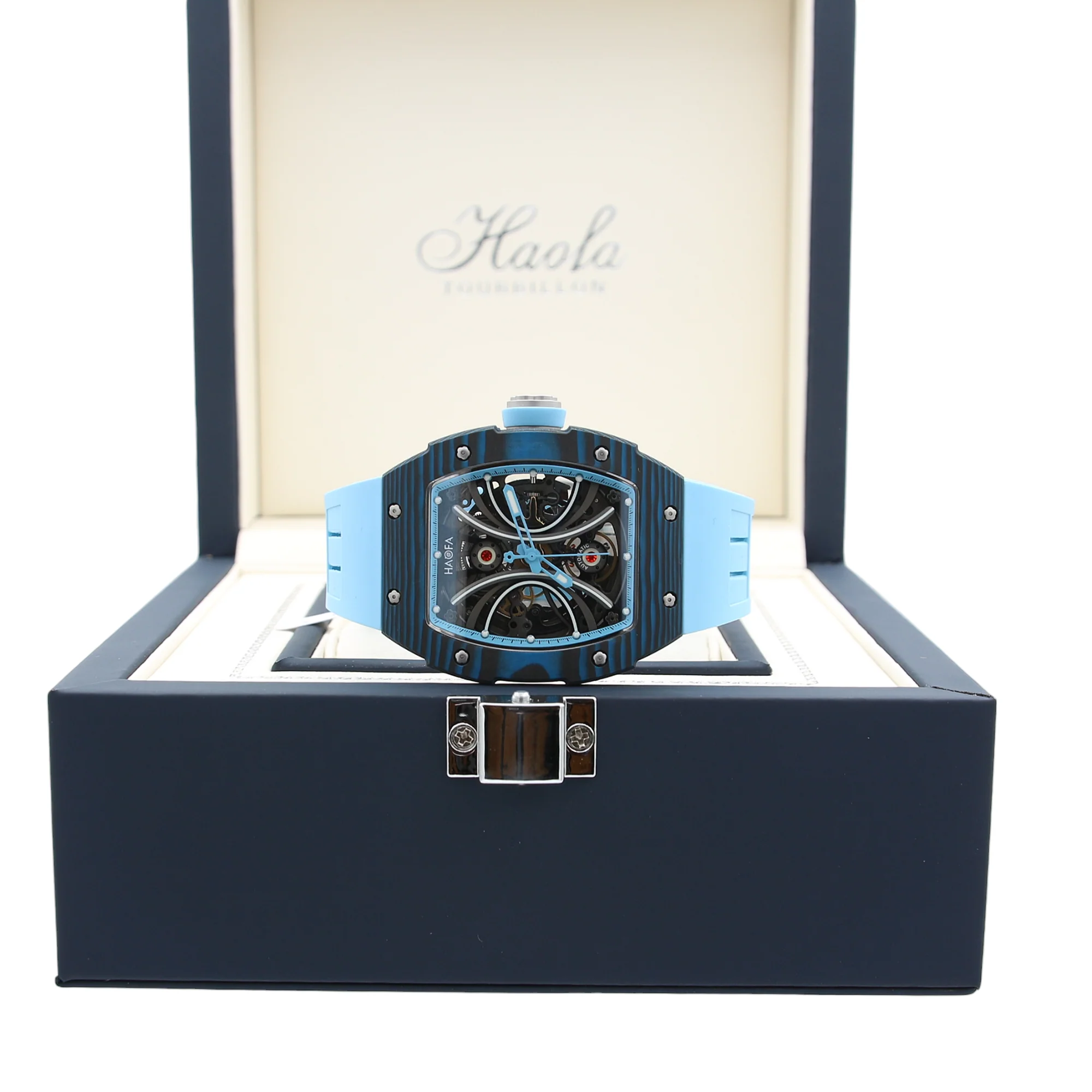 HAOFA ref. 1909 Blue - Carbon TPT Skeleton Automatic Watch - Image 5