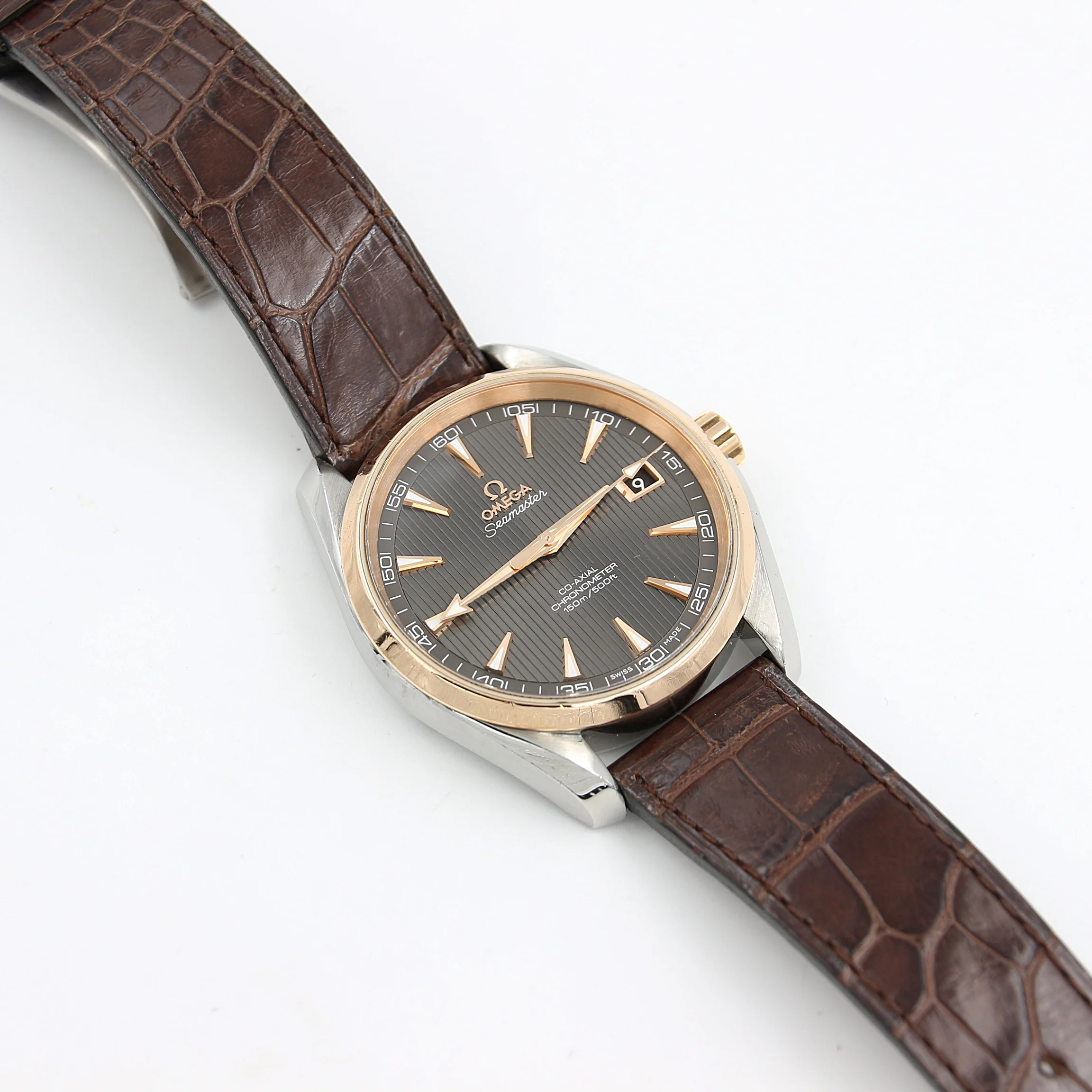 Omega Seamaster Aqua Terra ref. 231.23.42.21.06.001 Steel/Gold Leather Strap - Image 2