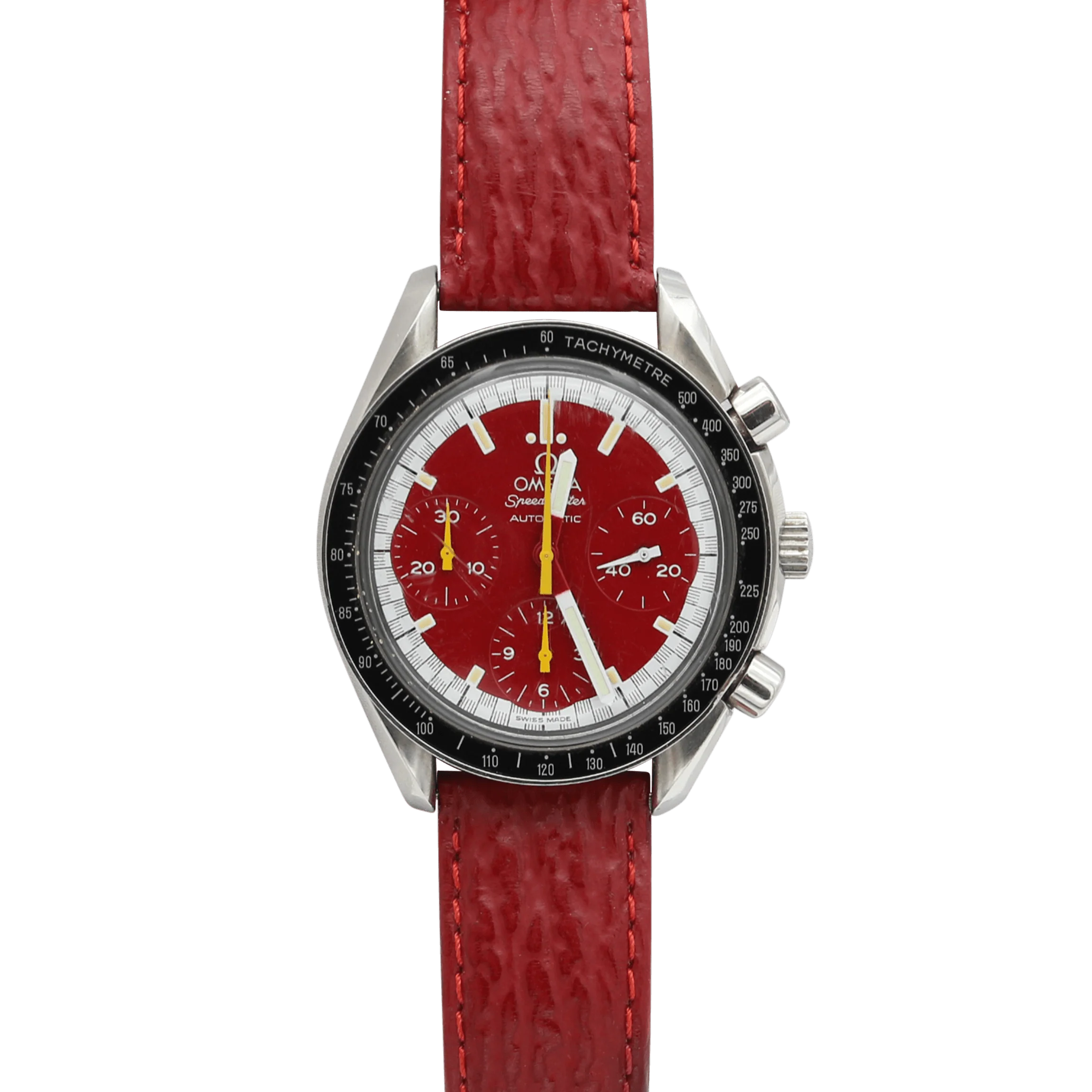 Omega Speedmaster ref. 175.0032.1 Red Dial Schumacher Edition – Leather strap