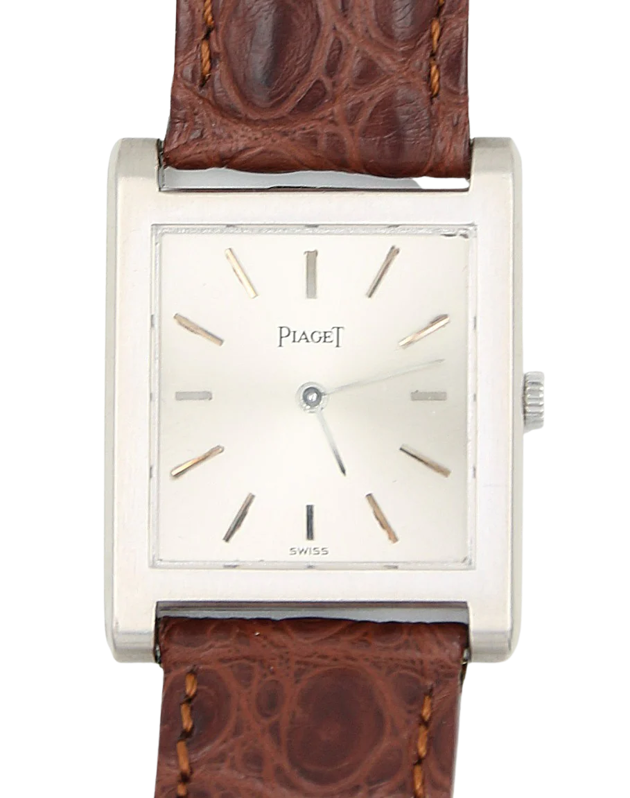 Piaget Tank ref. 908 18K White Gold Leather Strap - Image 2