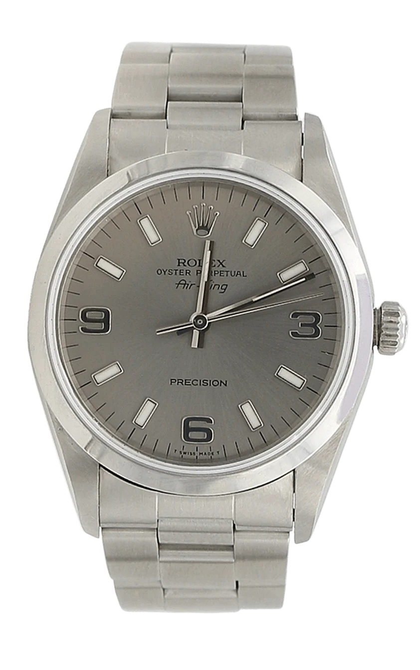 Rolex Air-King ref. 14000 Silver dial 3-6-9 - Full Set