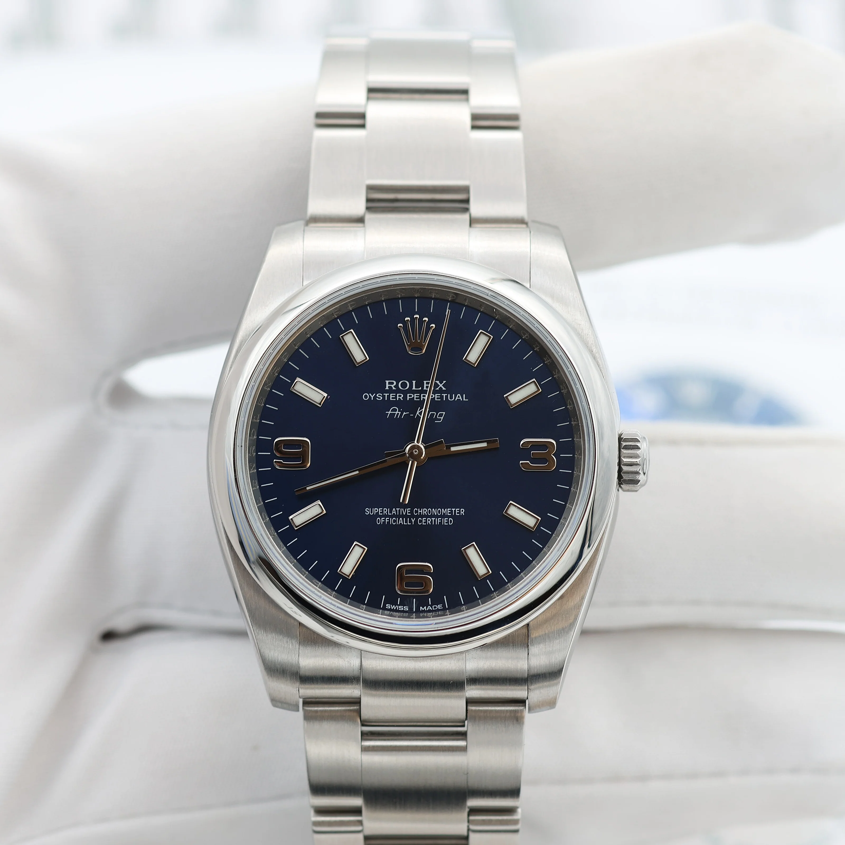 Rolex Oyster Perpetual Airking ref. 114200 Dial Blue 3-6-9 - Full Set - Image 6