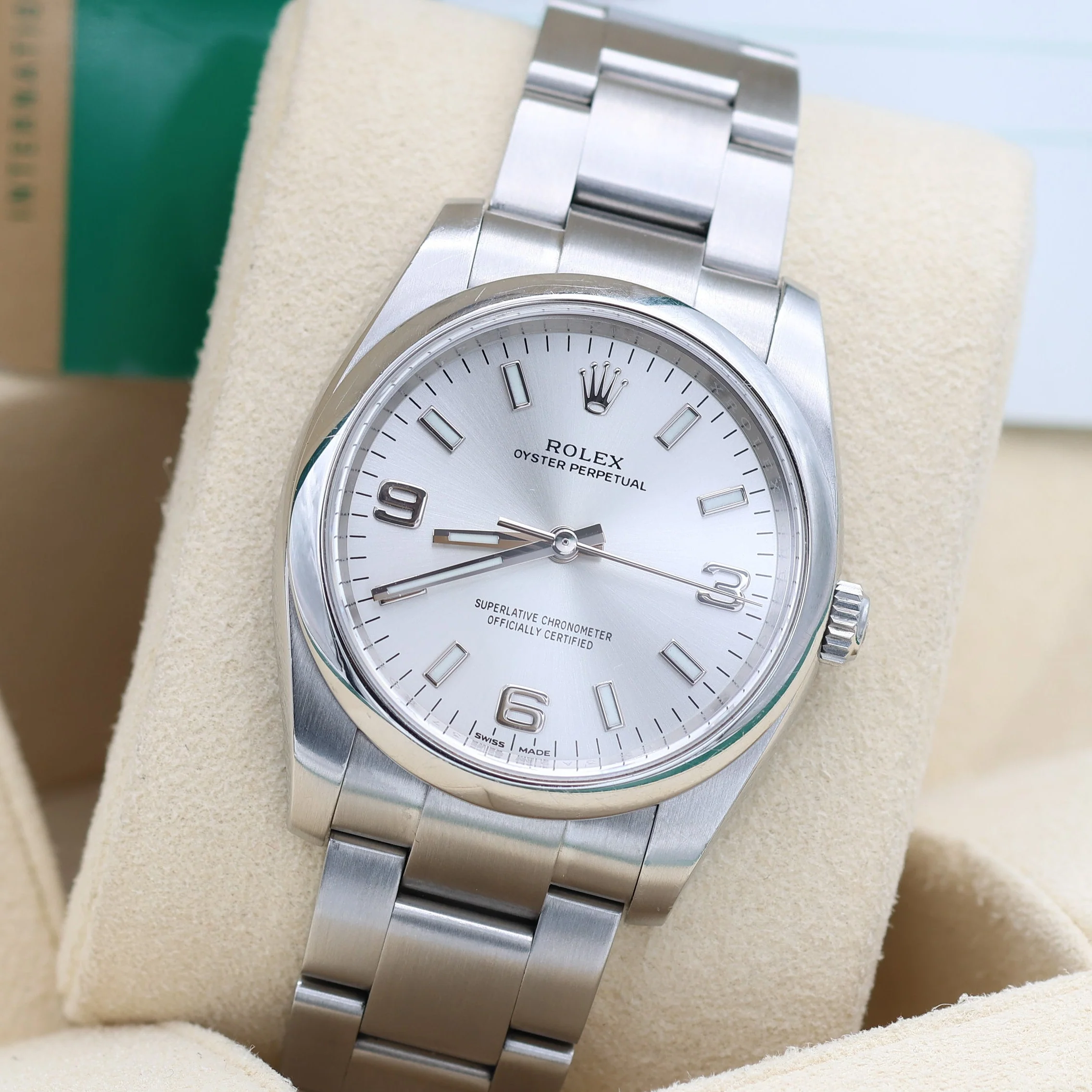 Rolex Oyster Perpetual ref. 114200 Dial Silver 3-6-9 - Full Set - Image 2