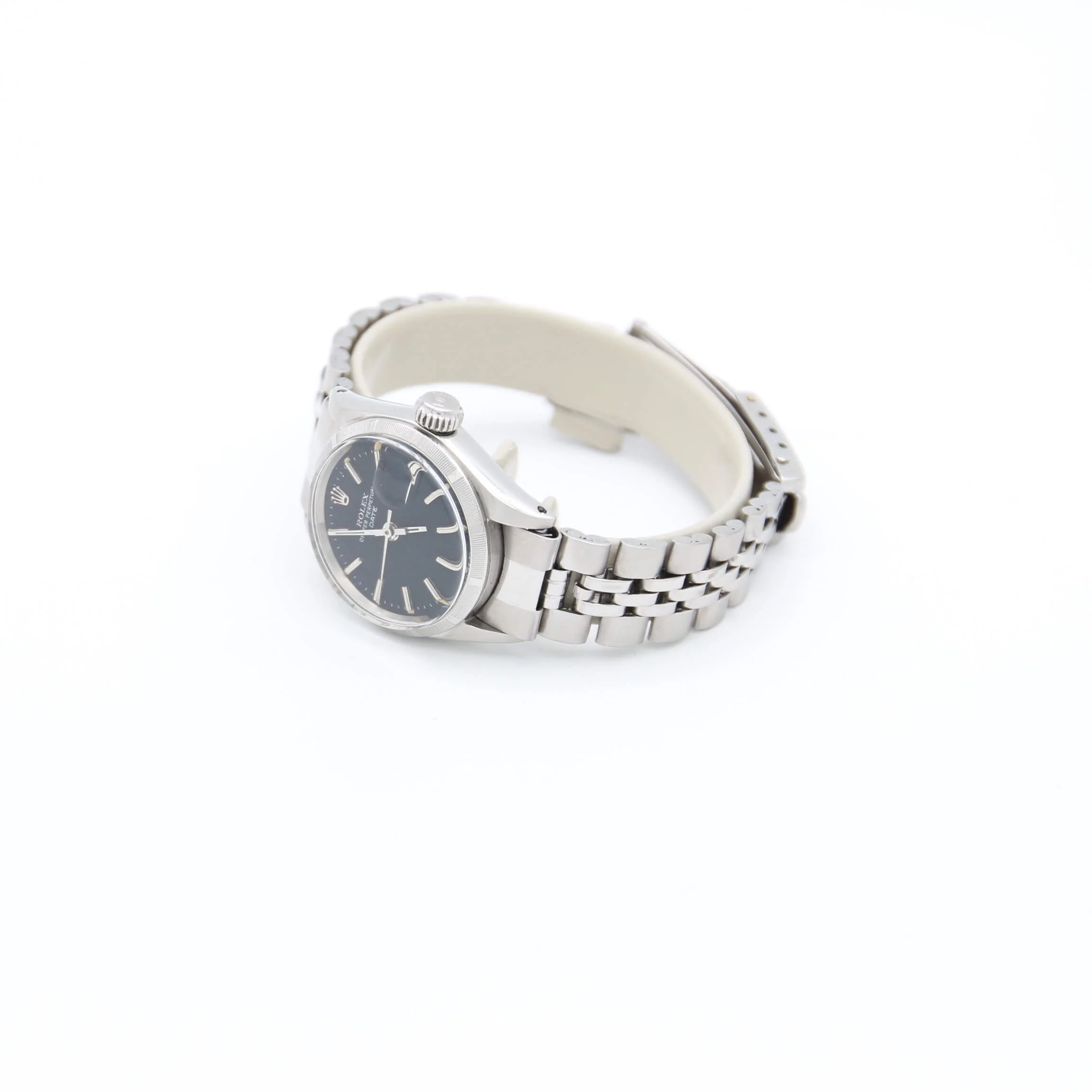 Rolex Date Lady ref. 6519 Black Dial Jubilee Bracelet - Image 3