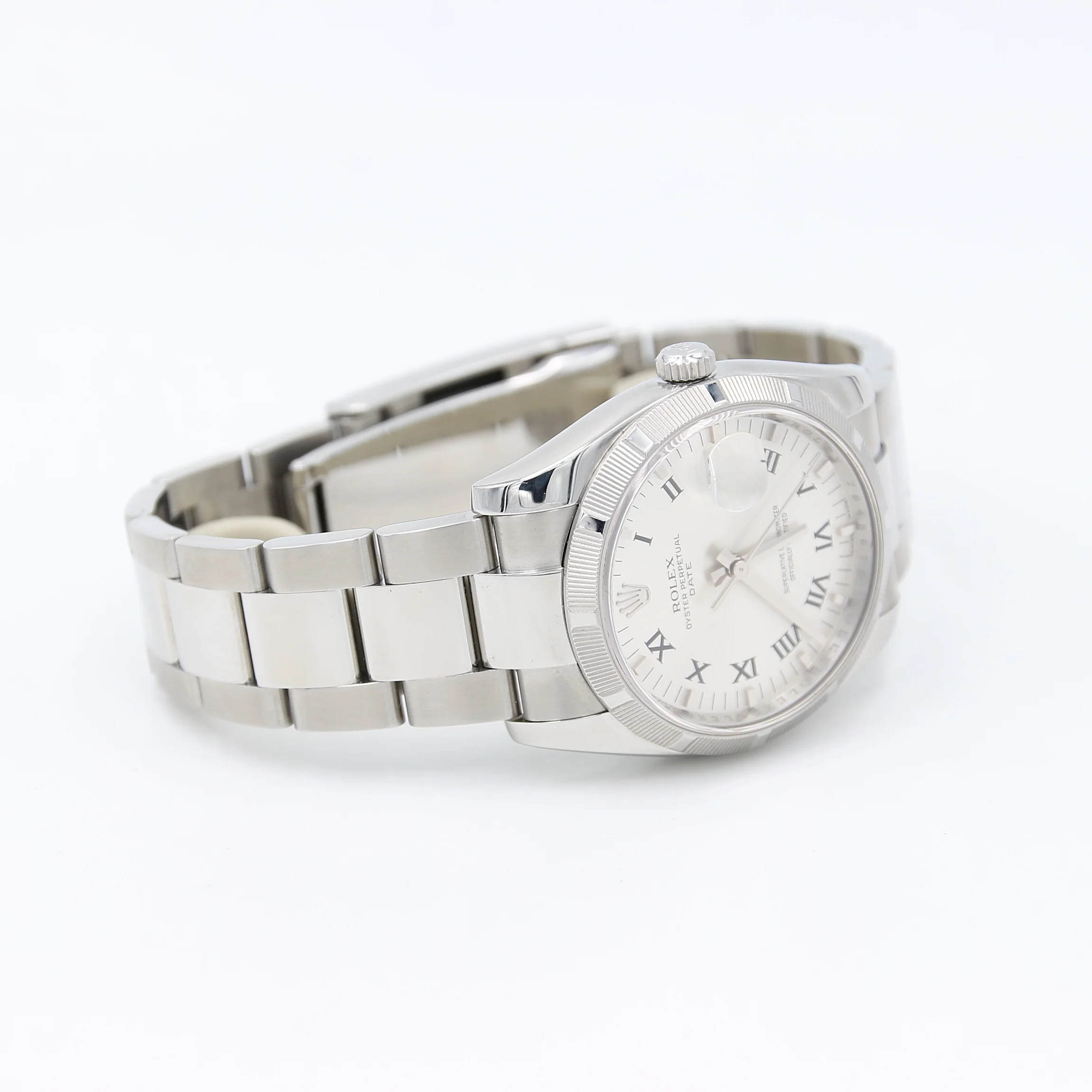 Rolex Date ref. 115210 Steel Bezel Silver Dial Oyster Bracelet - Image 3