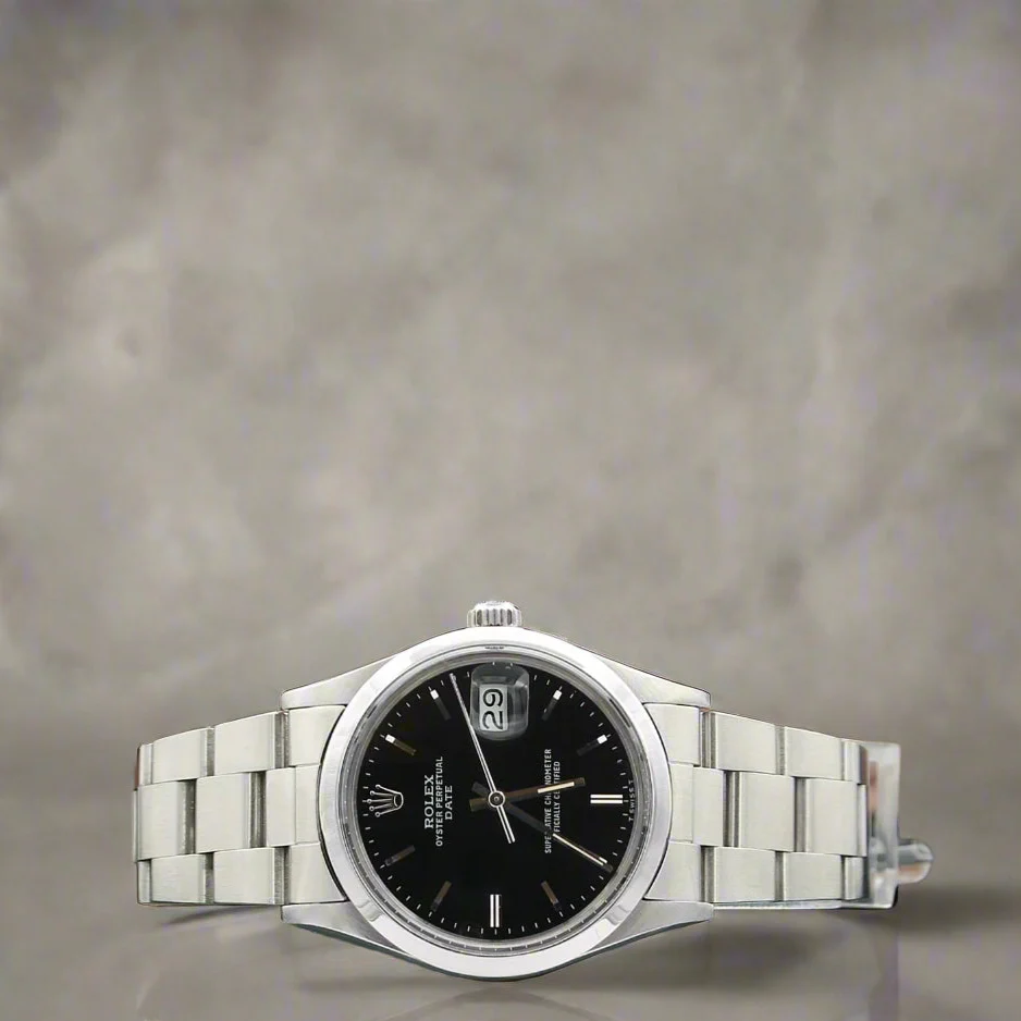 Rolex Date ref. 15000 Black Dial Oyster Bracelet - Image 2