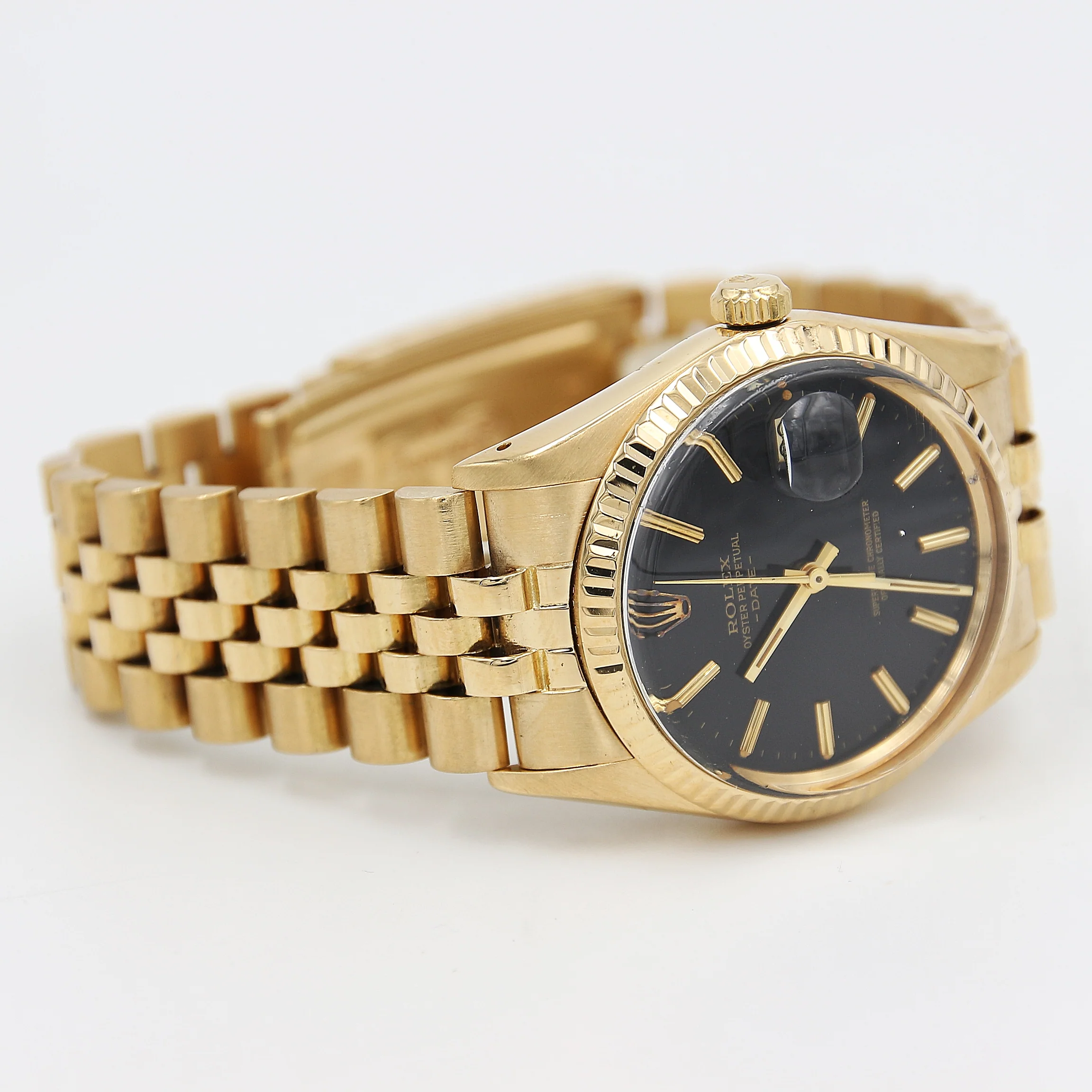 Rolex Date ref. 1503/8 18K Gold Black dial Jubilee bracelet - Image 3