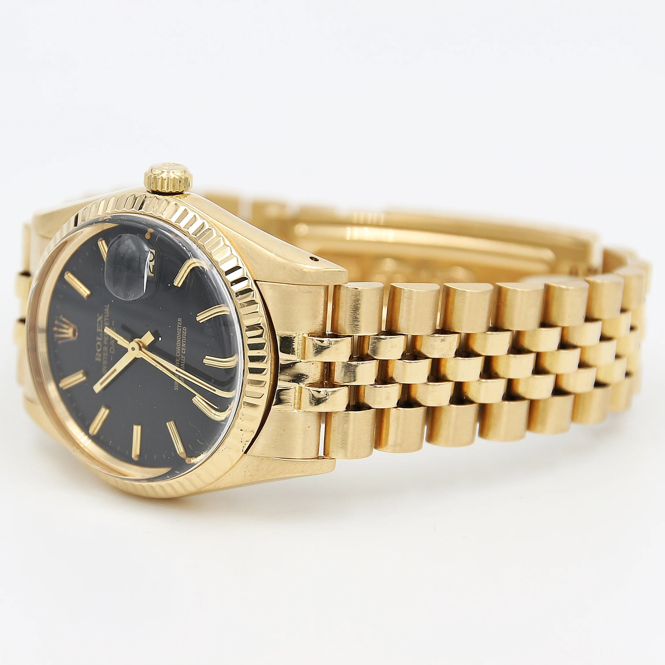 Rolex Date ref. 1503/8 18K Gold Black dial Jubilee bracelet - Image 4