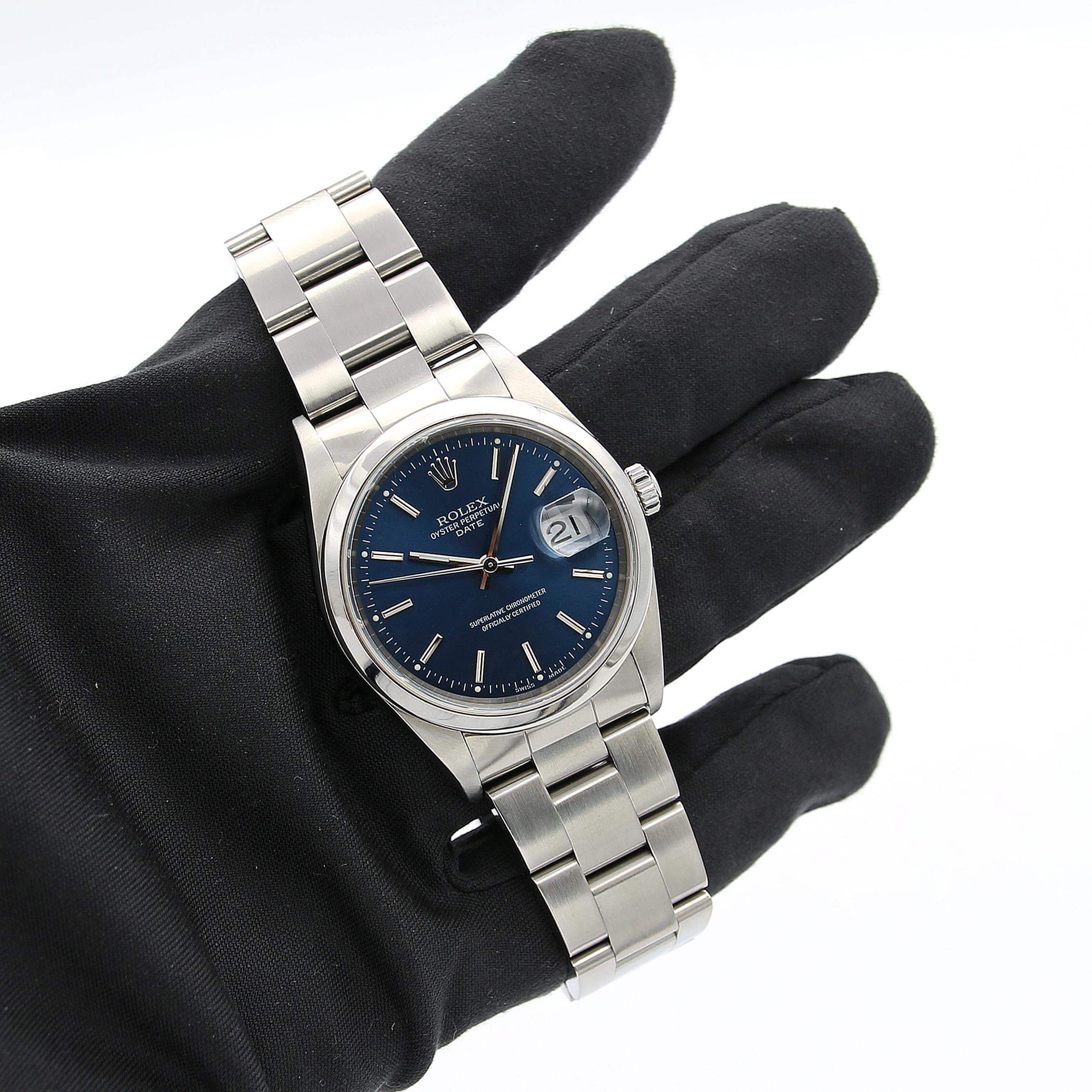Rolex Date ref. 15200 Blue Dial Oyster Bracelet - Image 2