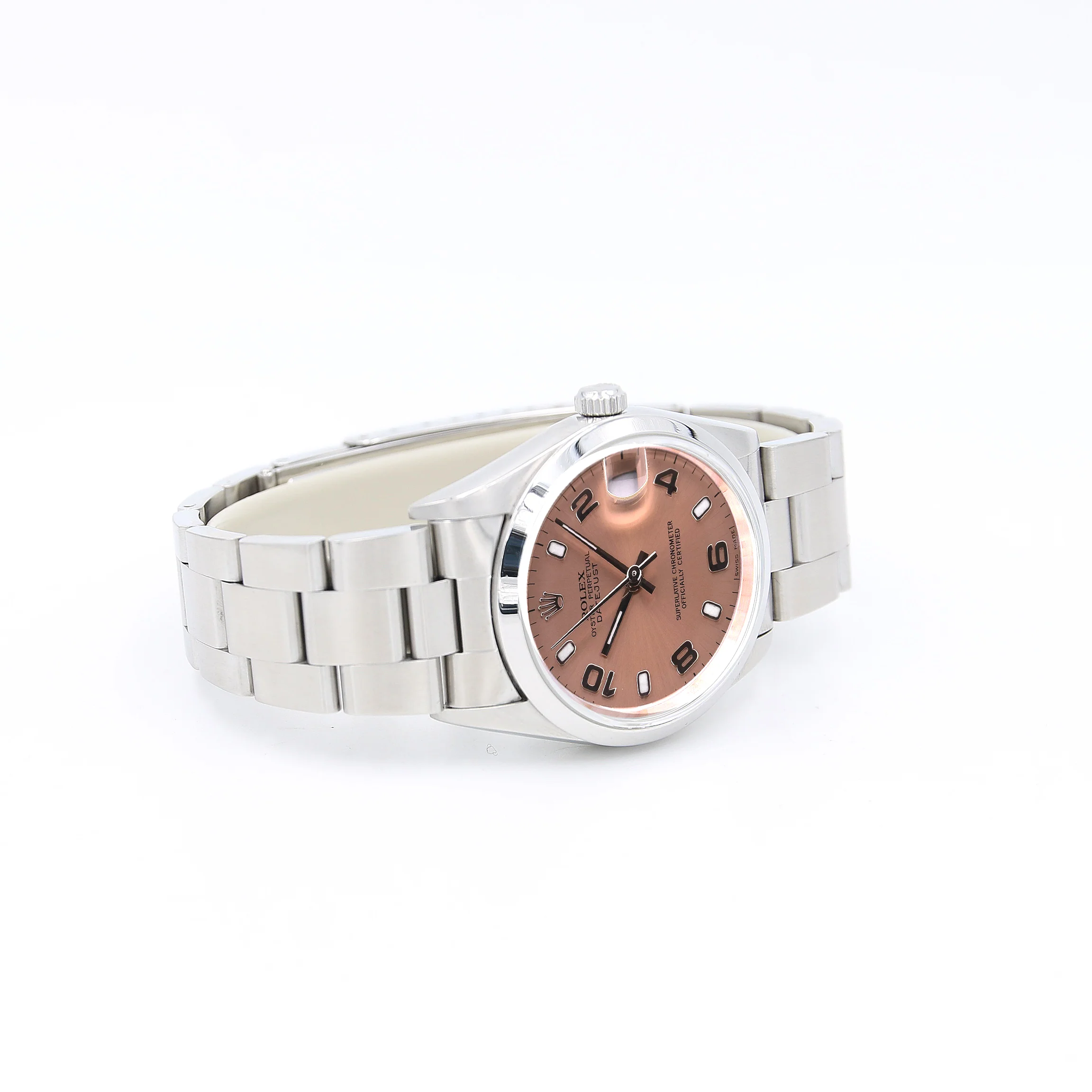Rolex Date ref. 15200 Salmon Arabic Dial Oyster Bracelet - Image 3