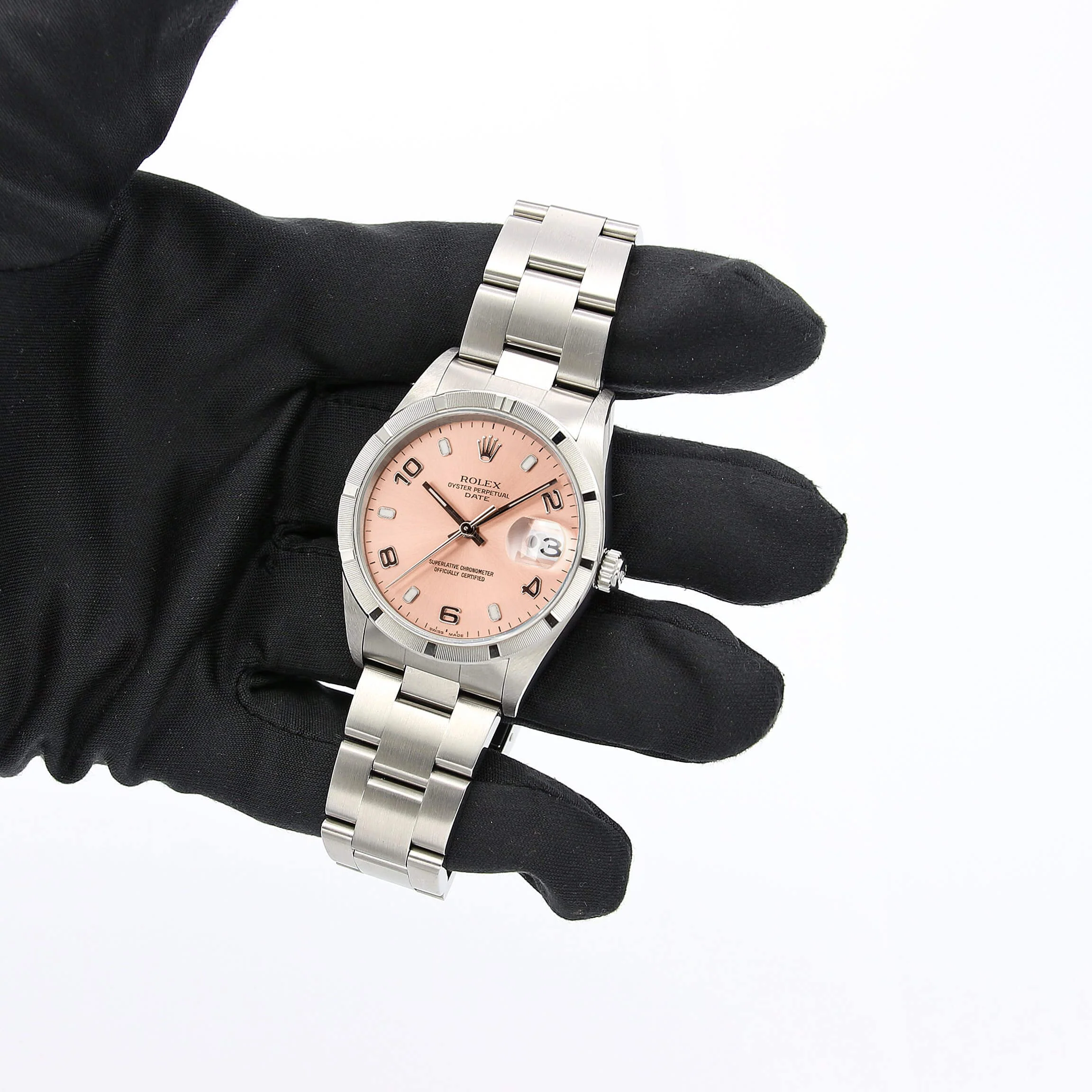 Rolex Date ref. 15210 - Salmon Arabic Dial - Full Set - Image 2