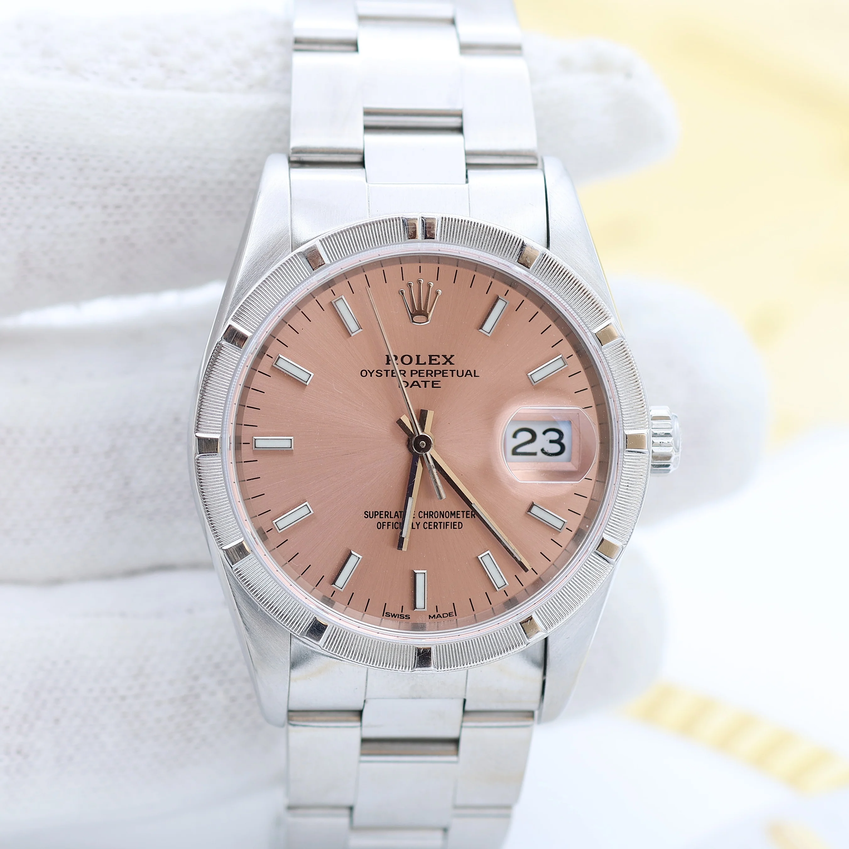 Rolex Date ref. 15210 - Salmon Dial - Oyster Bracelet - Image 5