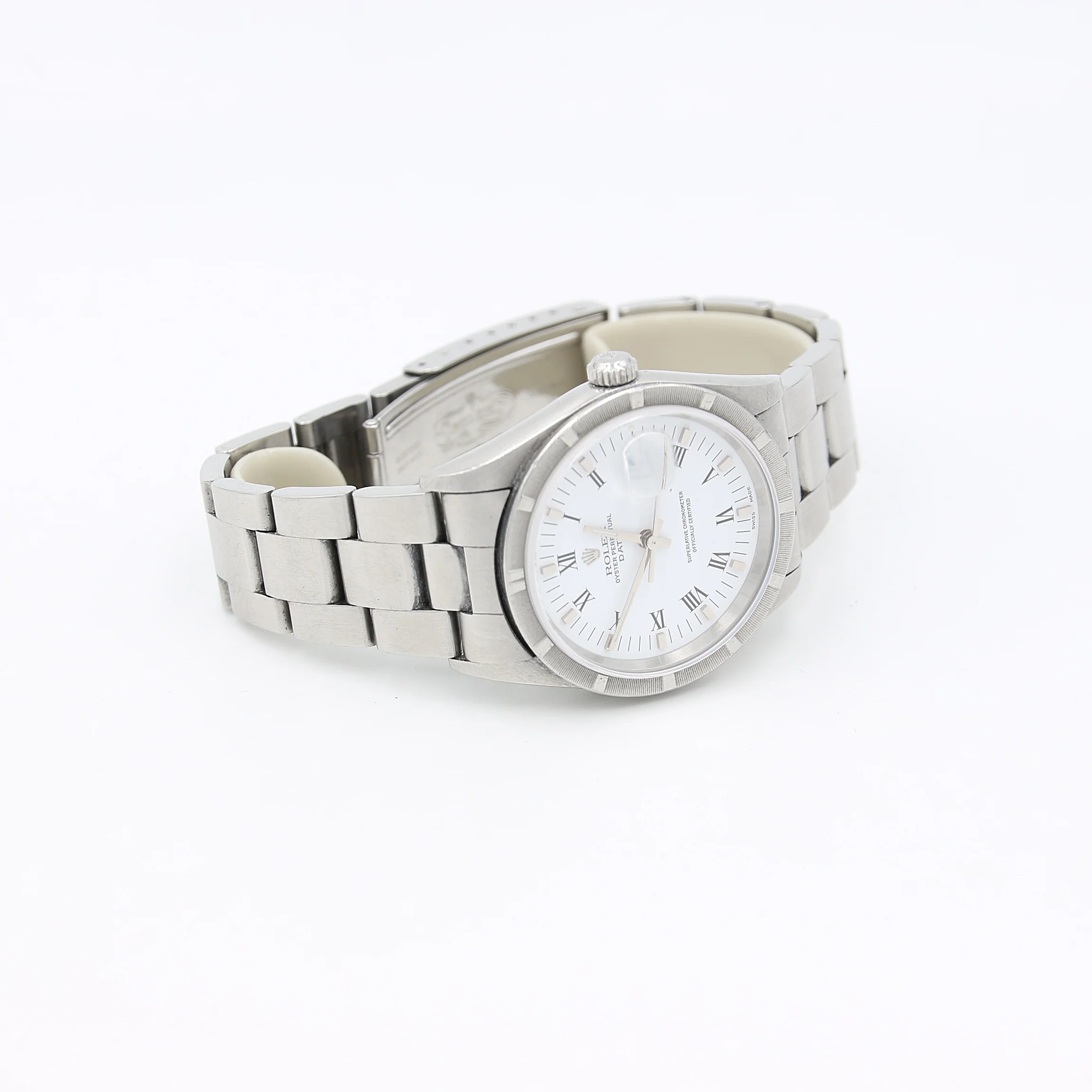 Rolex Date ref. 15210 White Roman Dial Oyster Bracelet - Full Set - Image 3
