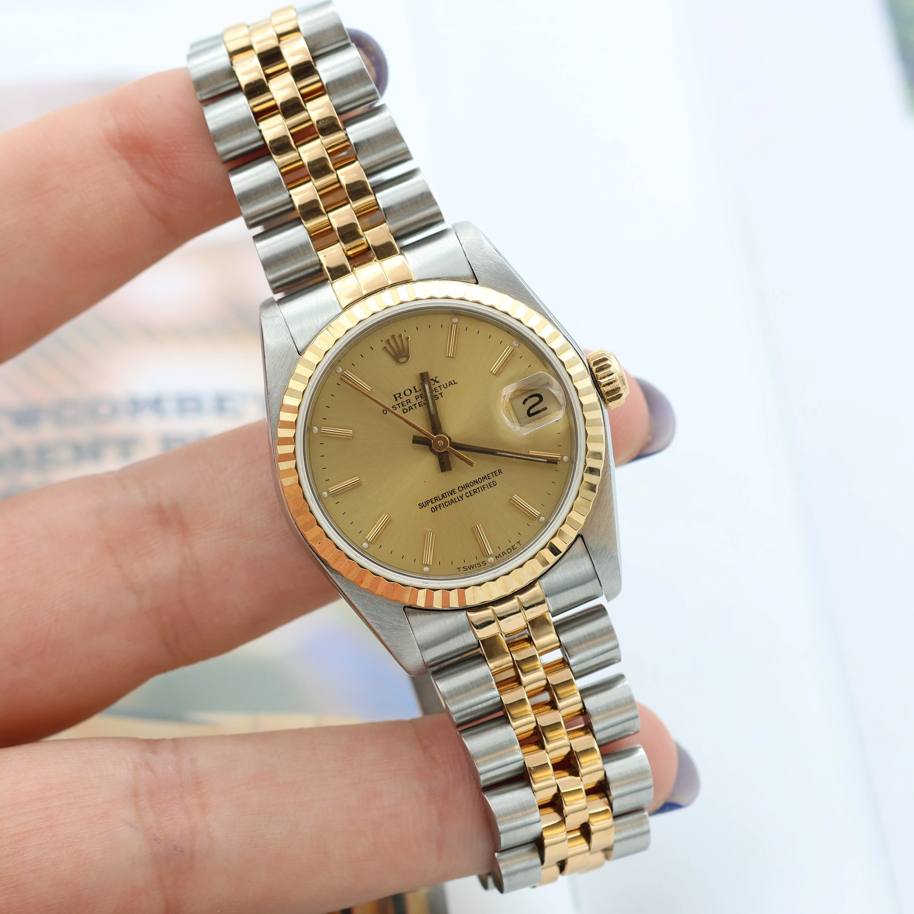 Rolex Datejust 31 Mid-Size ref. 68273 - Champagne Dial - Full Set - Image 3