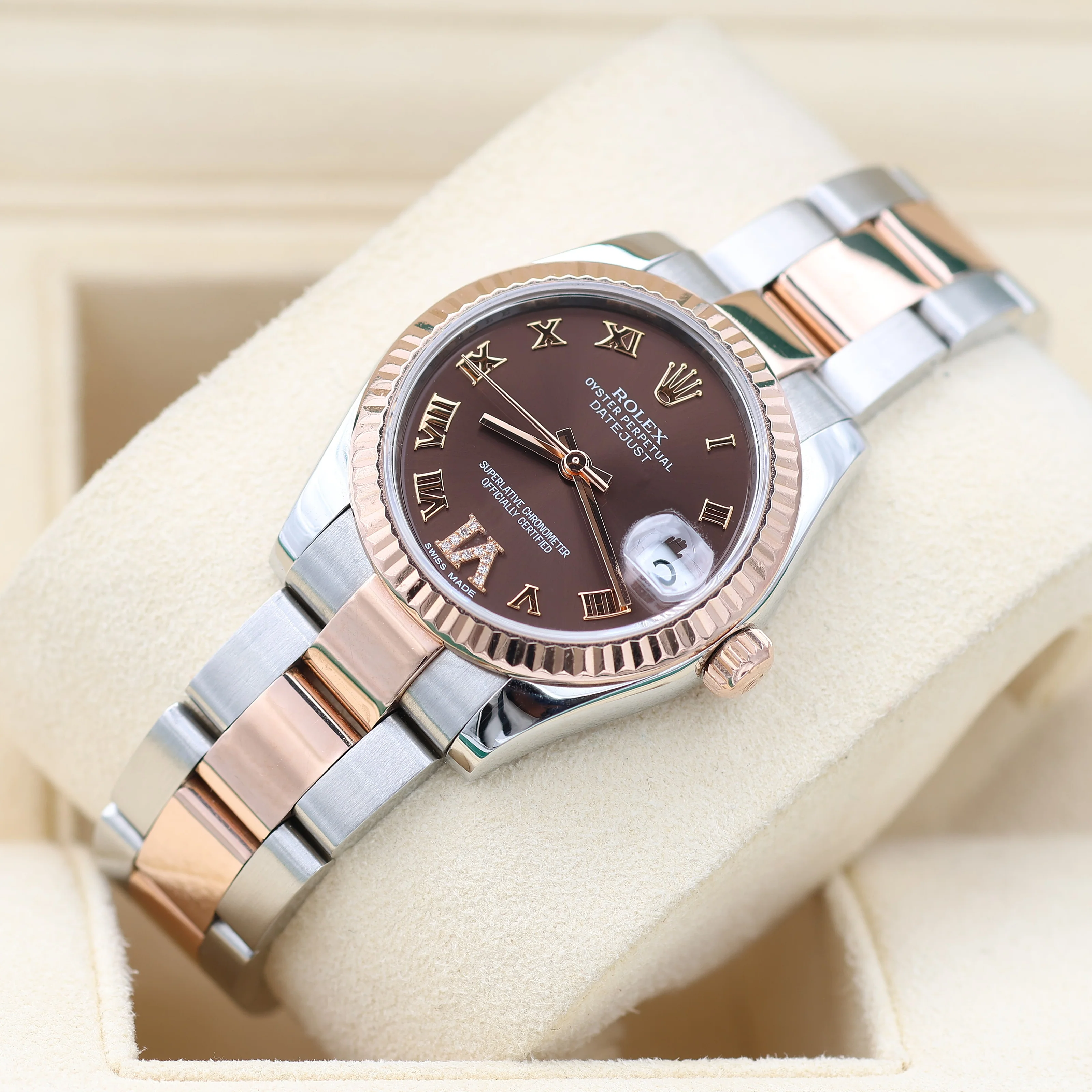 Rolex Datejust 31 ref. 278271 - Chocolate Diamond Roman Dial - Oyster Bracelet Full Set - Image 3