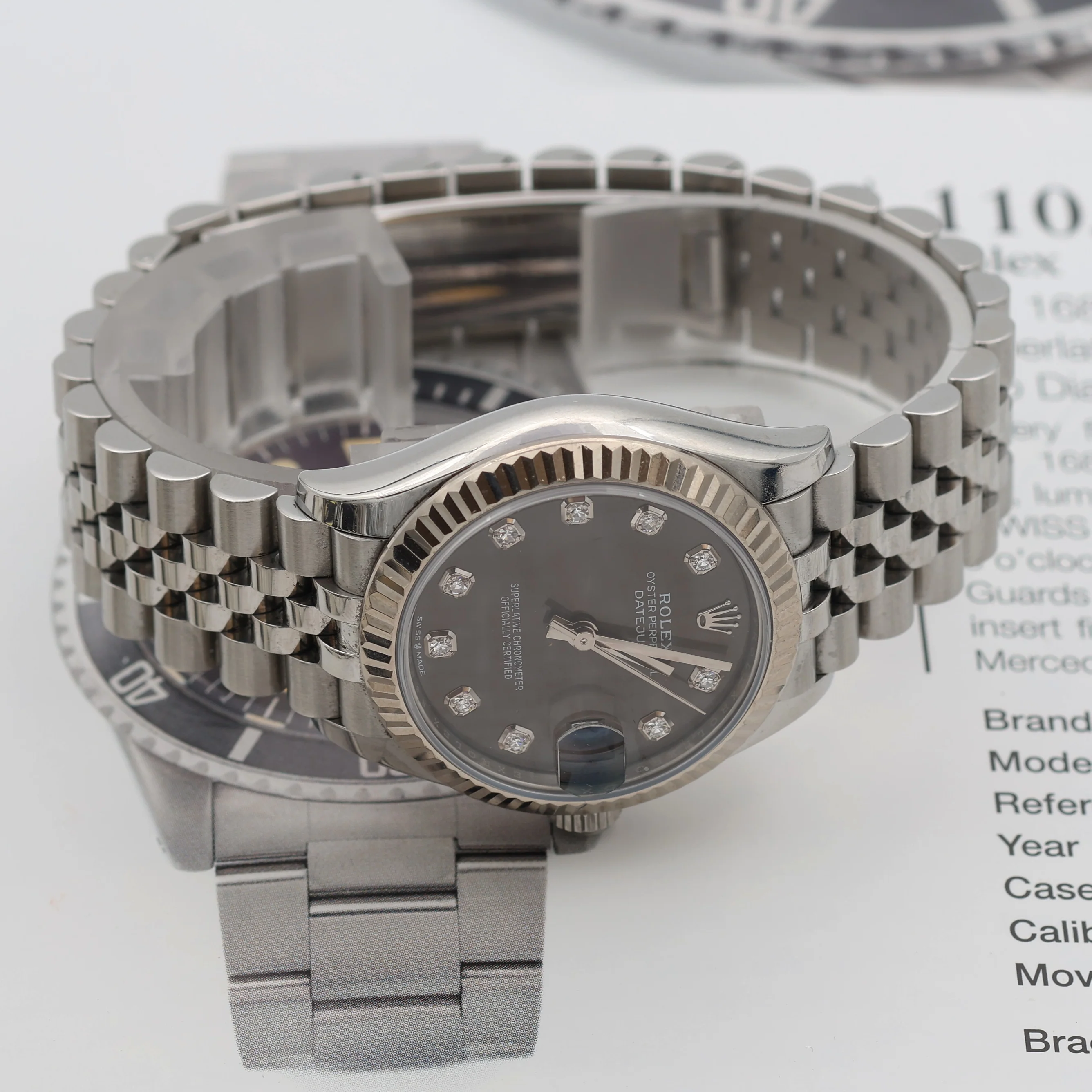 Rolex Datejust 31mm ref. 278274 Black/Grey Diamonds Dial - Jubilee Bracelet - Full Set - Image 10