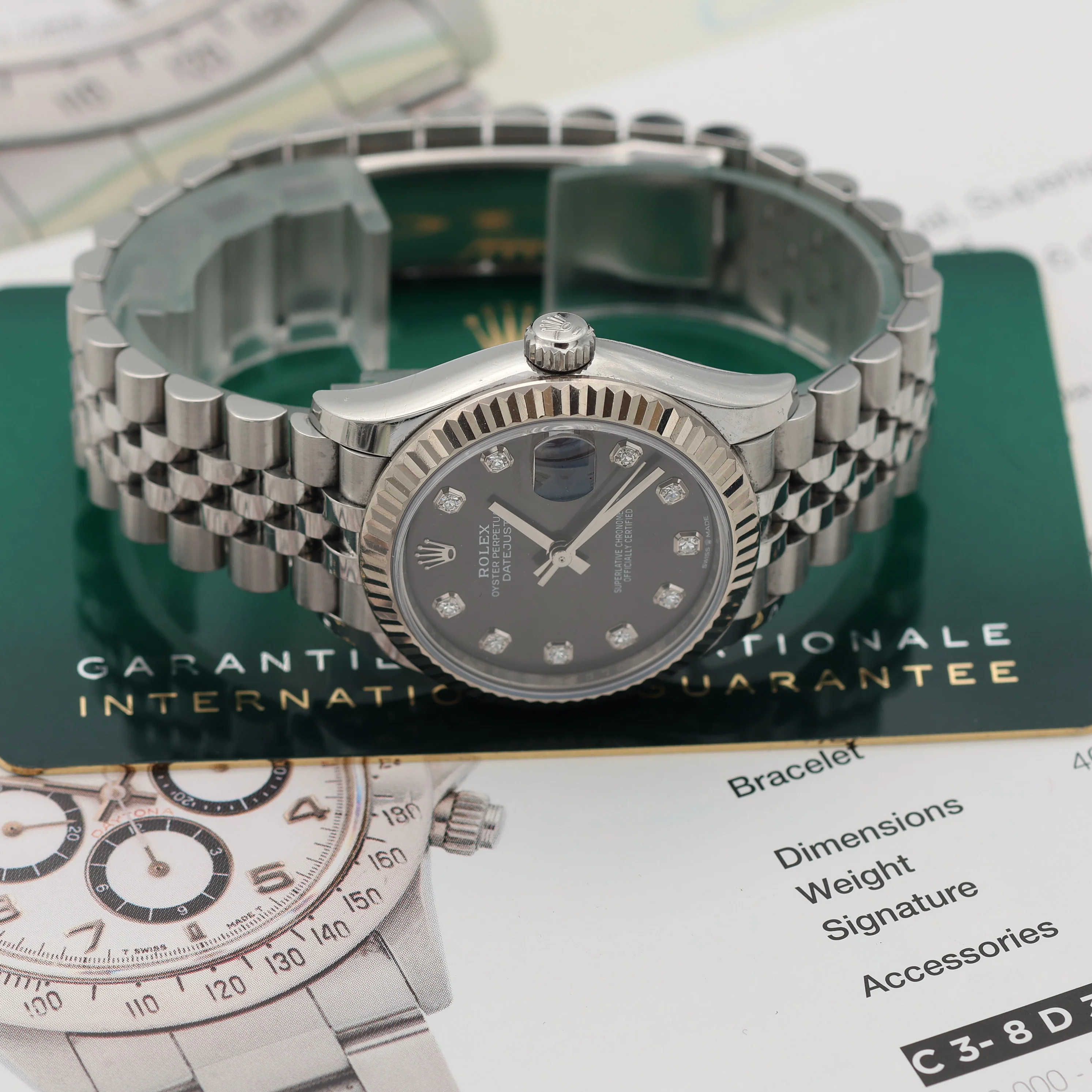 Rolex Datejust 31mm ref. 278274 Black/Grey Diamonds Dial - Jubilee Bracelet - Full Set - Image 12