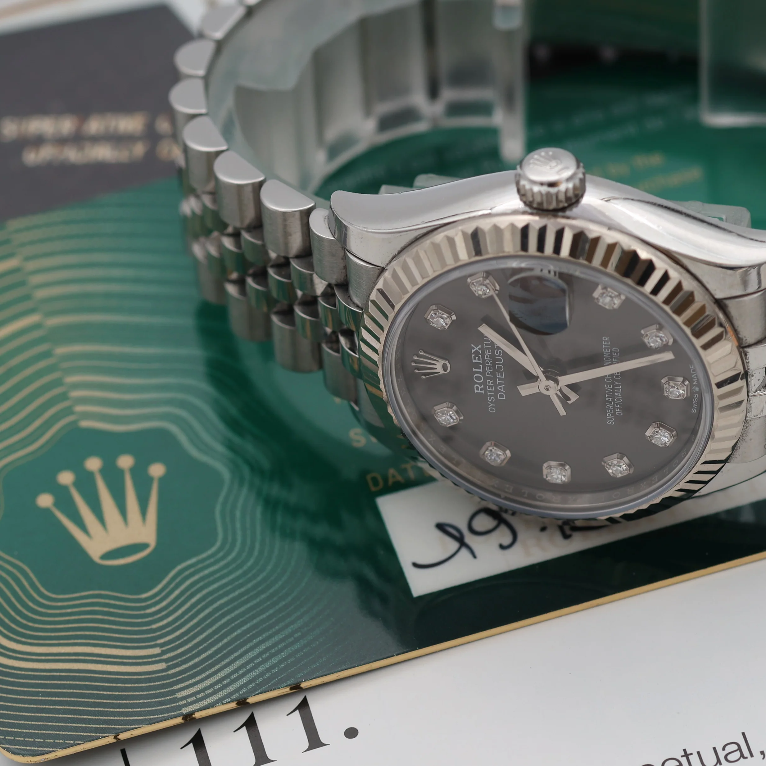 Rolex Datejust 31mm ref. 278274 Black/Grey Diamonds Dial - Jubilee Bracelet - Full Set - Image 13