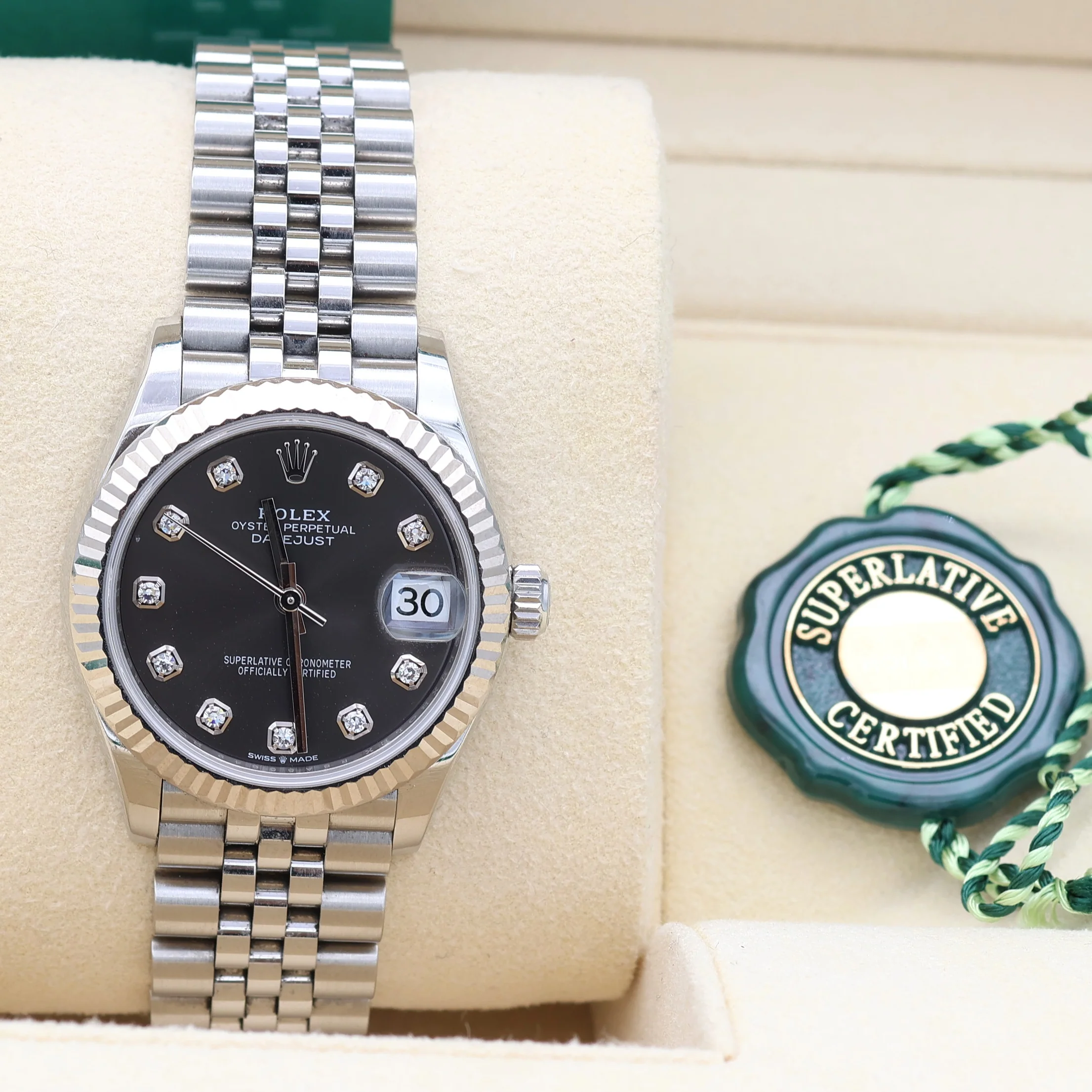 Rolex Datejust 31mm ref. 278274 Black/Grey Diamonds Dial - Jubilee Bracelet - Full Set - Image 3