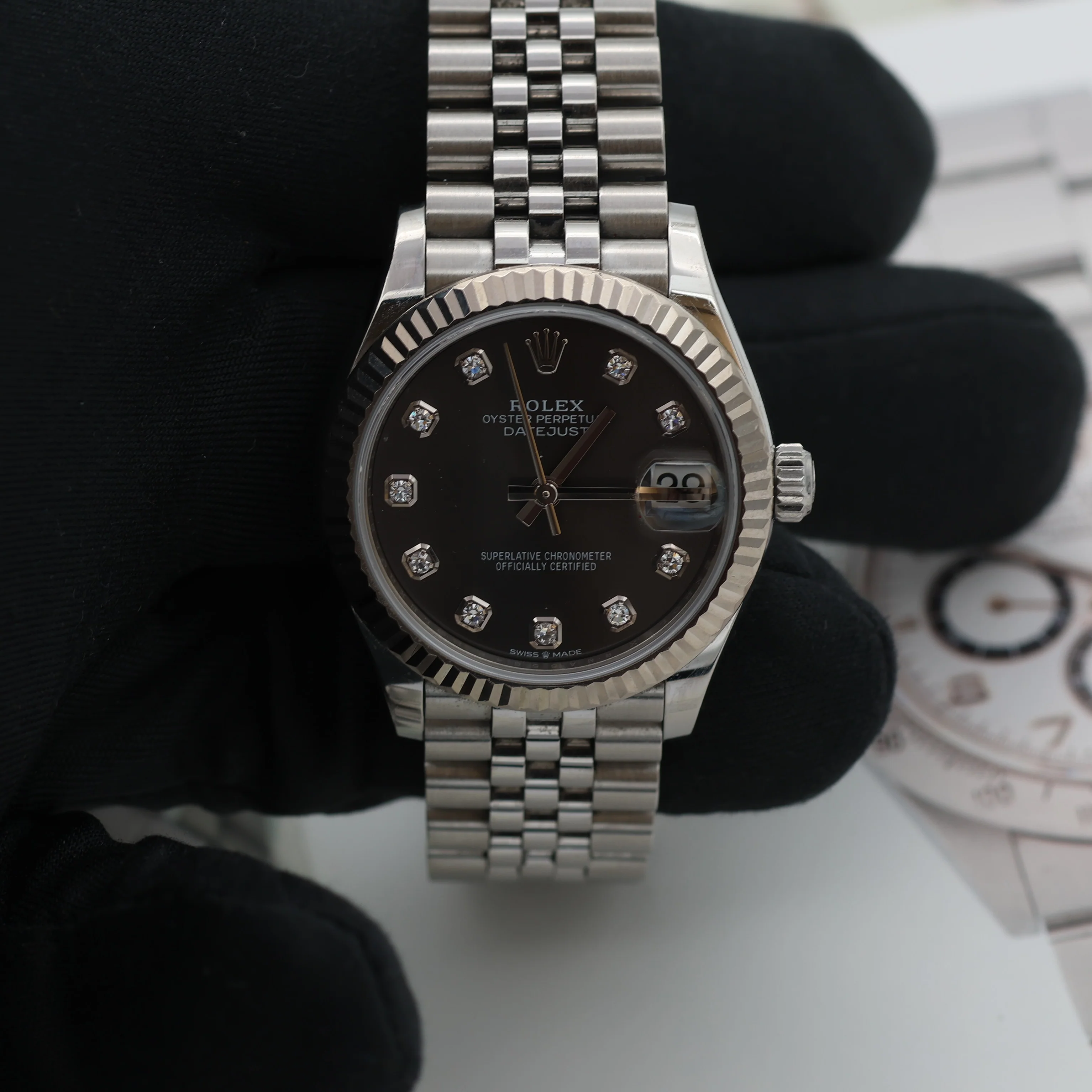 Rolex Datejust 31mm ref. 278274 Black/Grey Diamonds Dial - Jubilee Bracelet - Full Set - Image 5