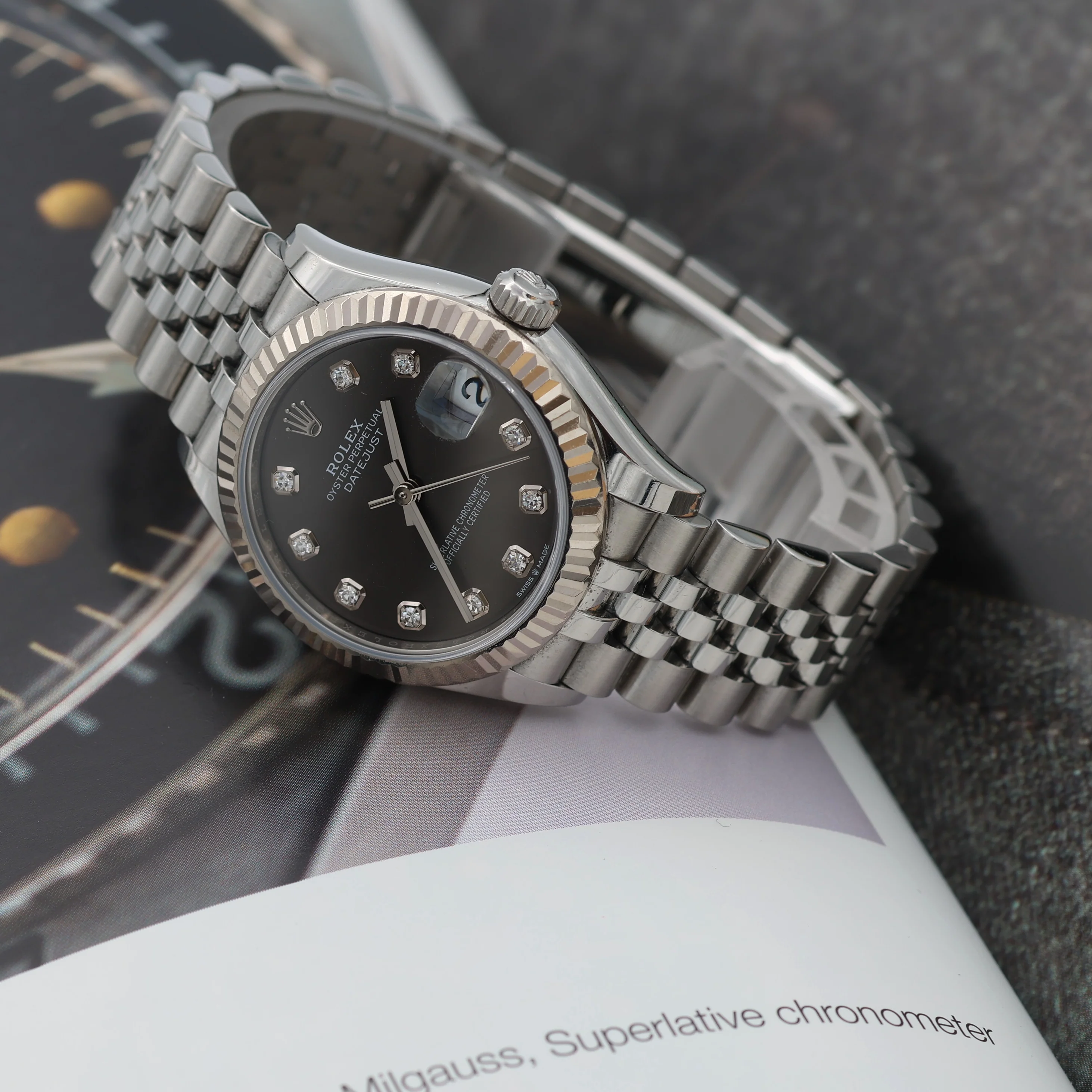 Rolex Datejust 31mm ref. 278274 Black/Grey Diamonds Dial - Jubilee Bracelet - Full Set - Image 8