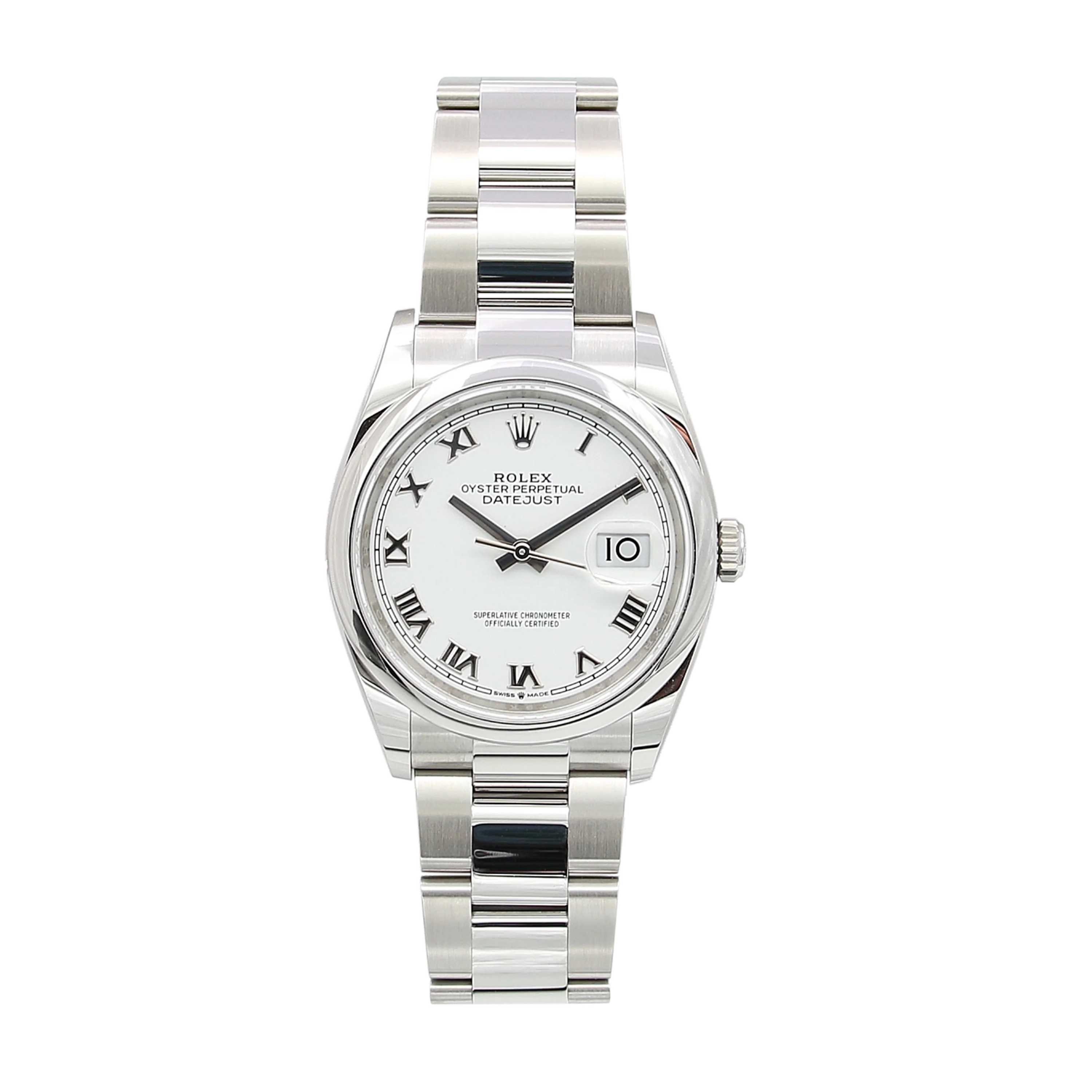 Rolex Datejust 36 126200 White Roman Dial Oyster bracelet with Card