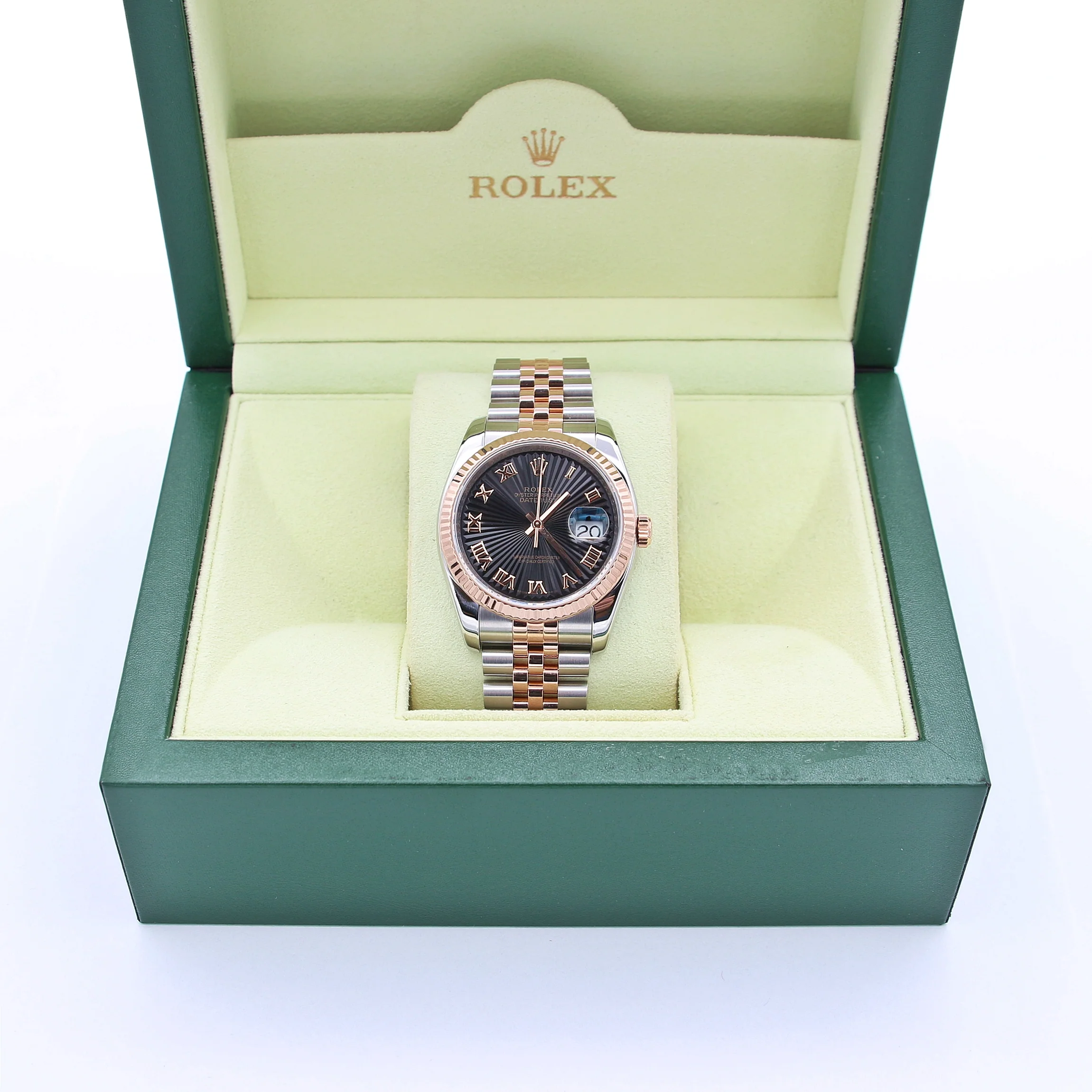 Rolex Datejust 36 ref. 116231 Black Roman Dial - Steel/Rose Gold Jubilee - Full Set - Image 4
