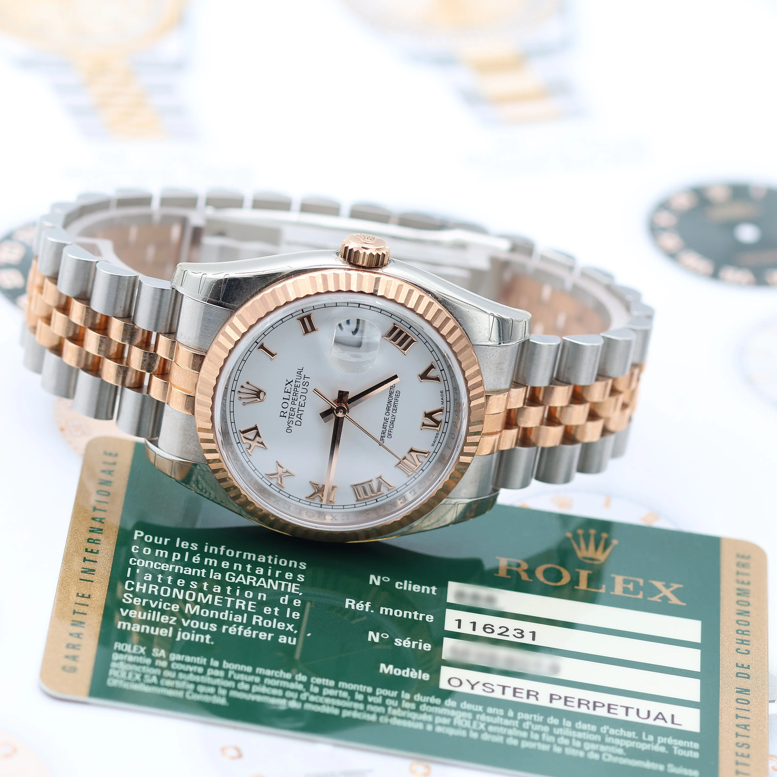 Rolex Datejust 36 ref. 116231 White Roman Dial - Steel/Rose Gold Jubilee - Full Set - Image 6