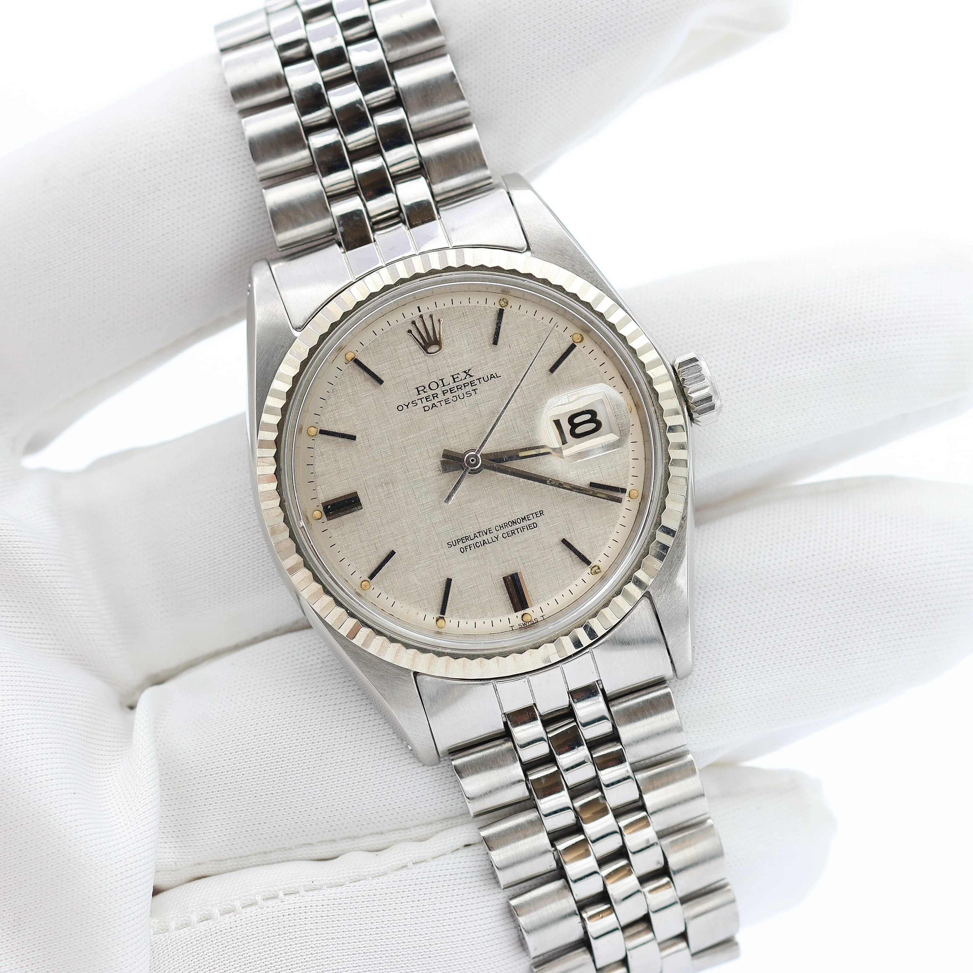 Rolex Datejust 36 ref. 1601 White Gold Bezel - Linen Dial - Jubilee Bracelet - Image 3