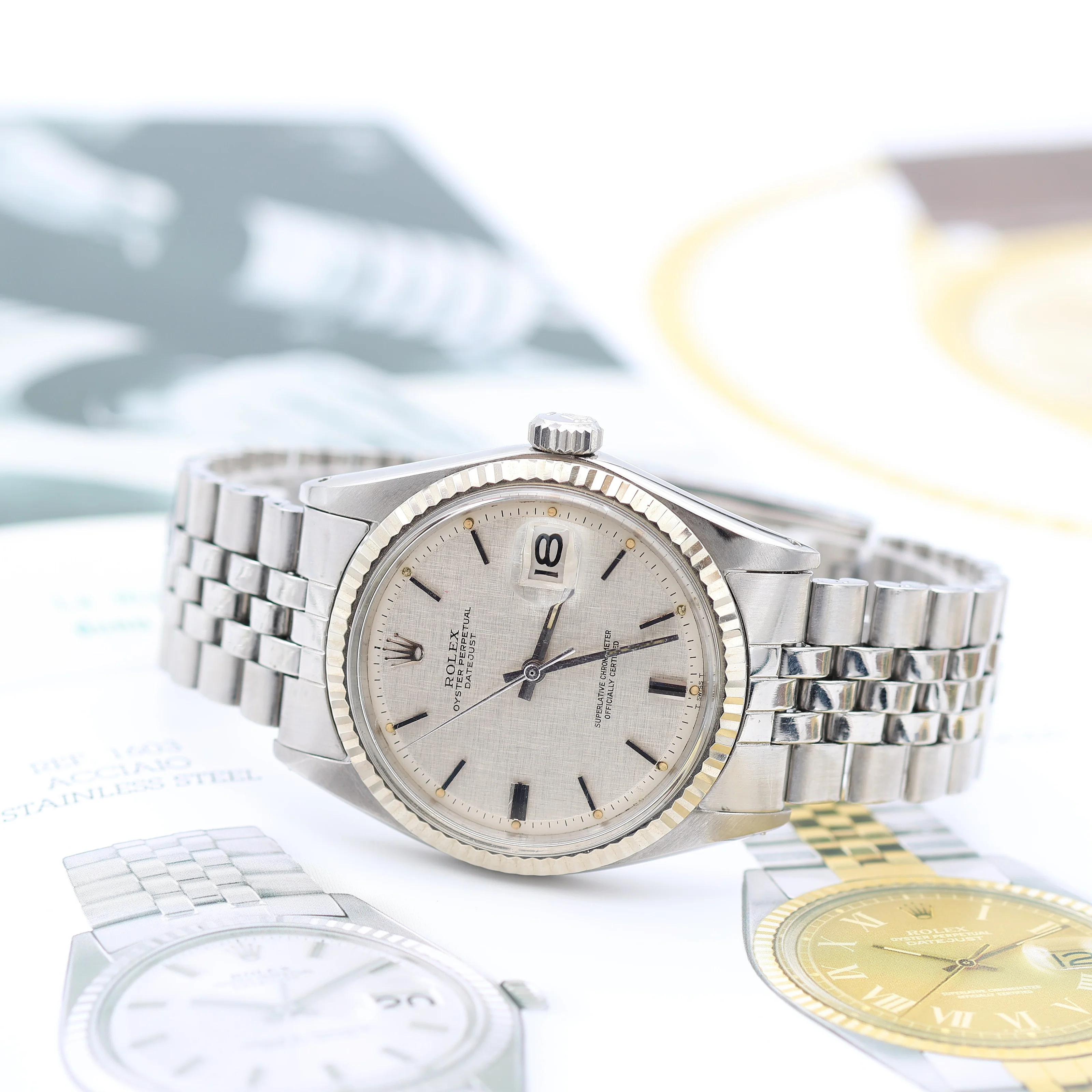 Rolex Datejust 36 ref. 1601 White Gold Bezel - Linen Dial - Jubilee Bracelet - Image 4