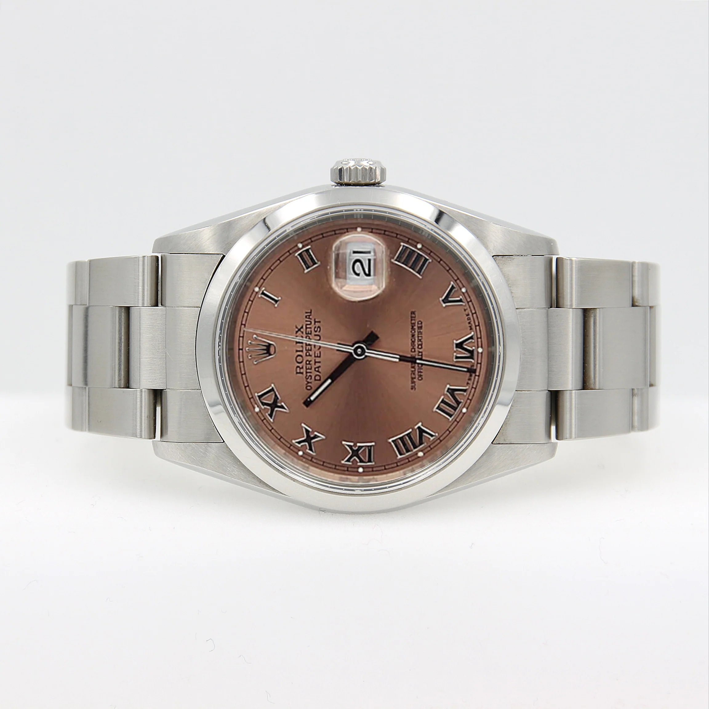 Rolex Datejust 36 ref. 16200 - Salmon Roman Dial Oyster Bracelet - Full Set
