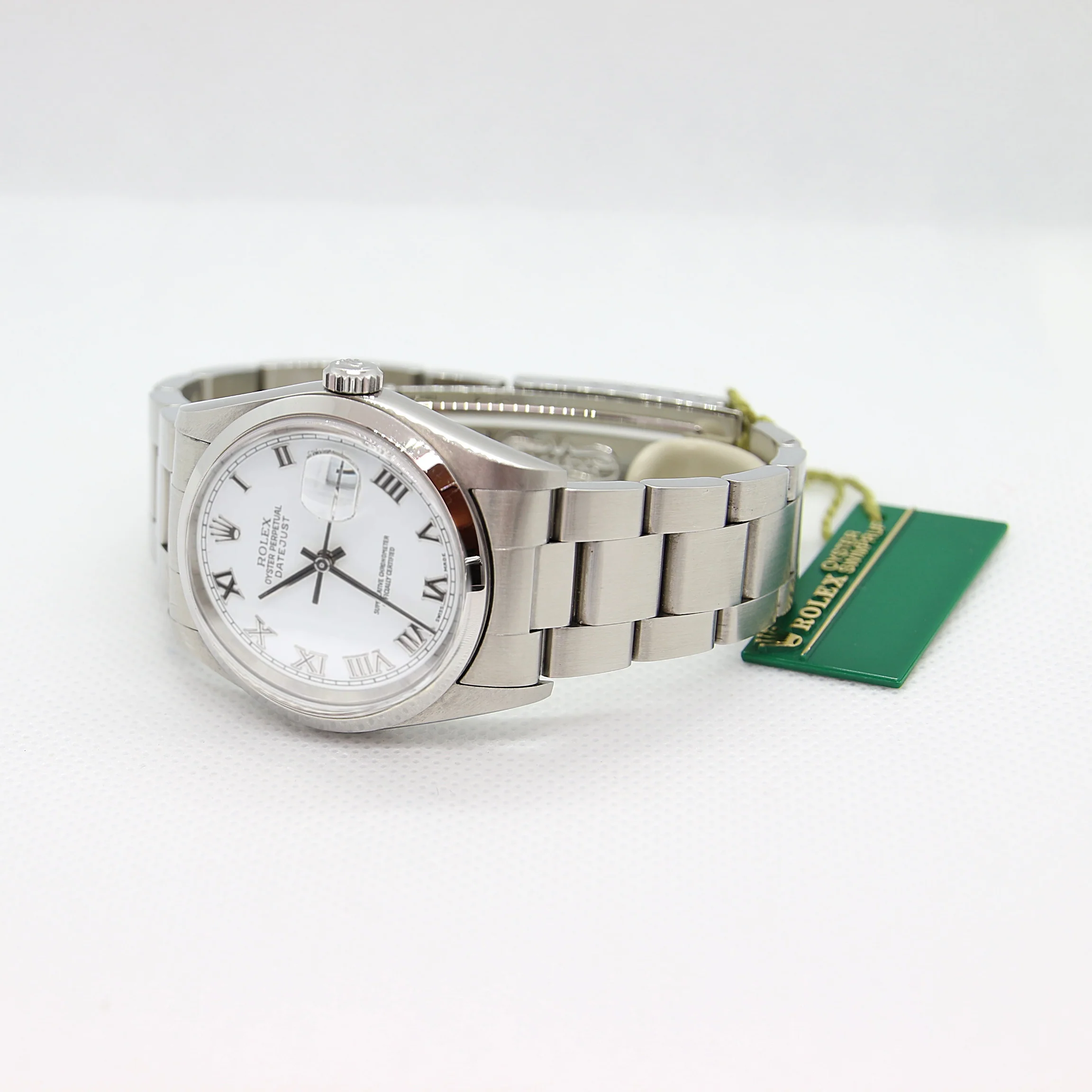 Rolex Datejust 36 ref. 16200 - White Big Roman Dial Oyster Bracelet - Full Set - Image 3