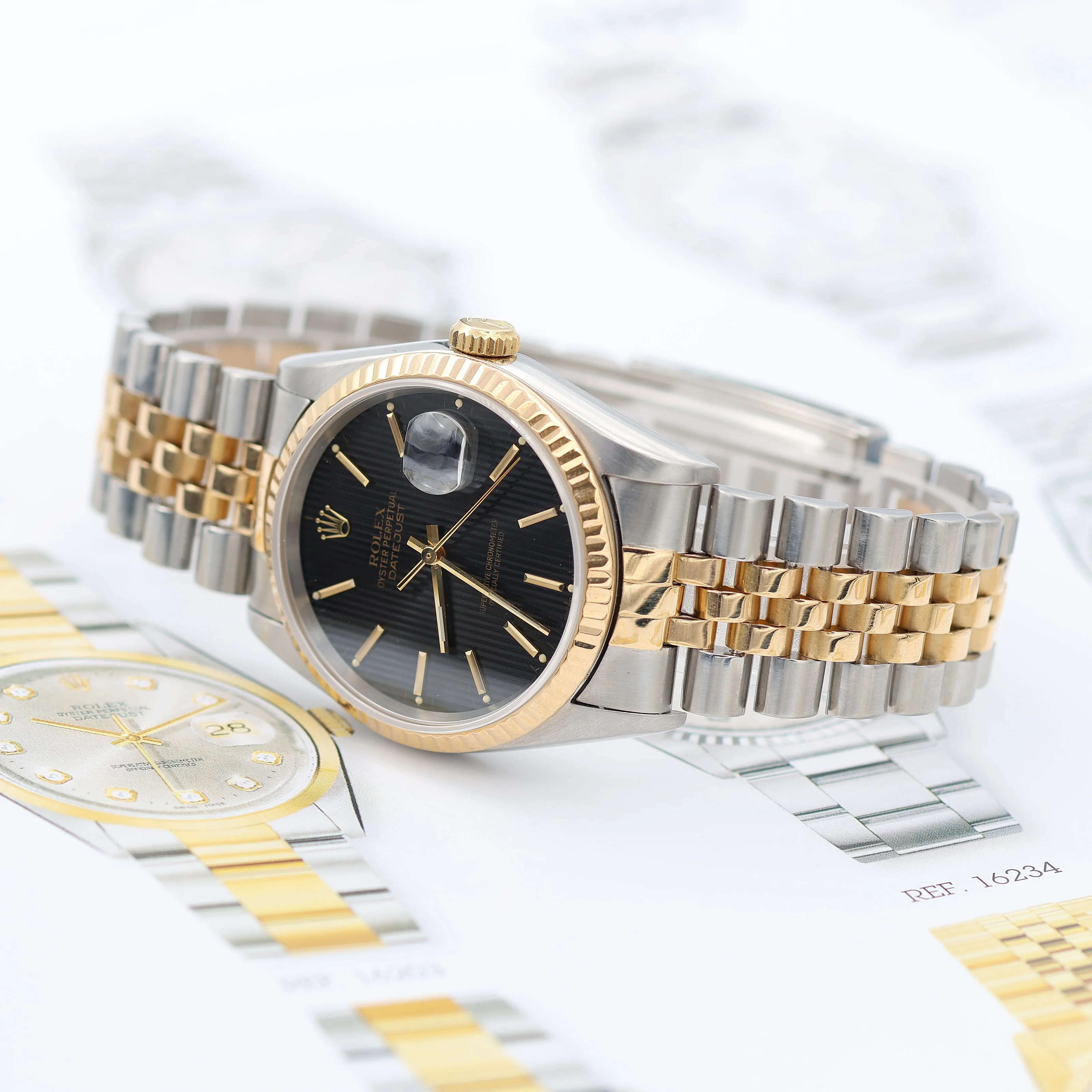 Rolex Datejust 36 ref. 16233 Black Tapestry dial - Jubilee Bracelet - Full Set - Image 15