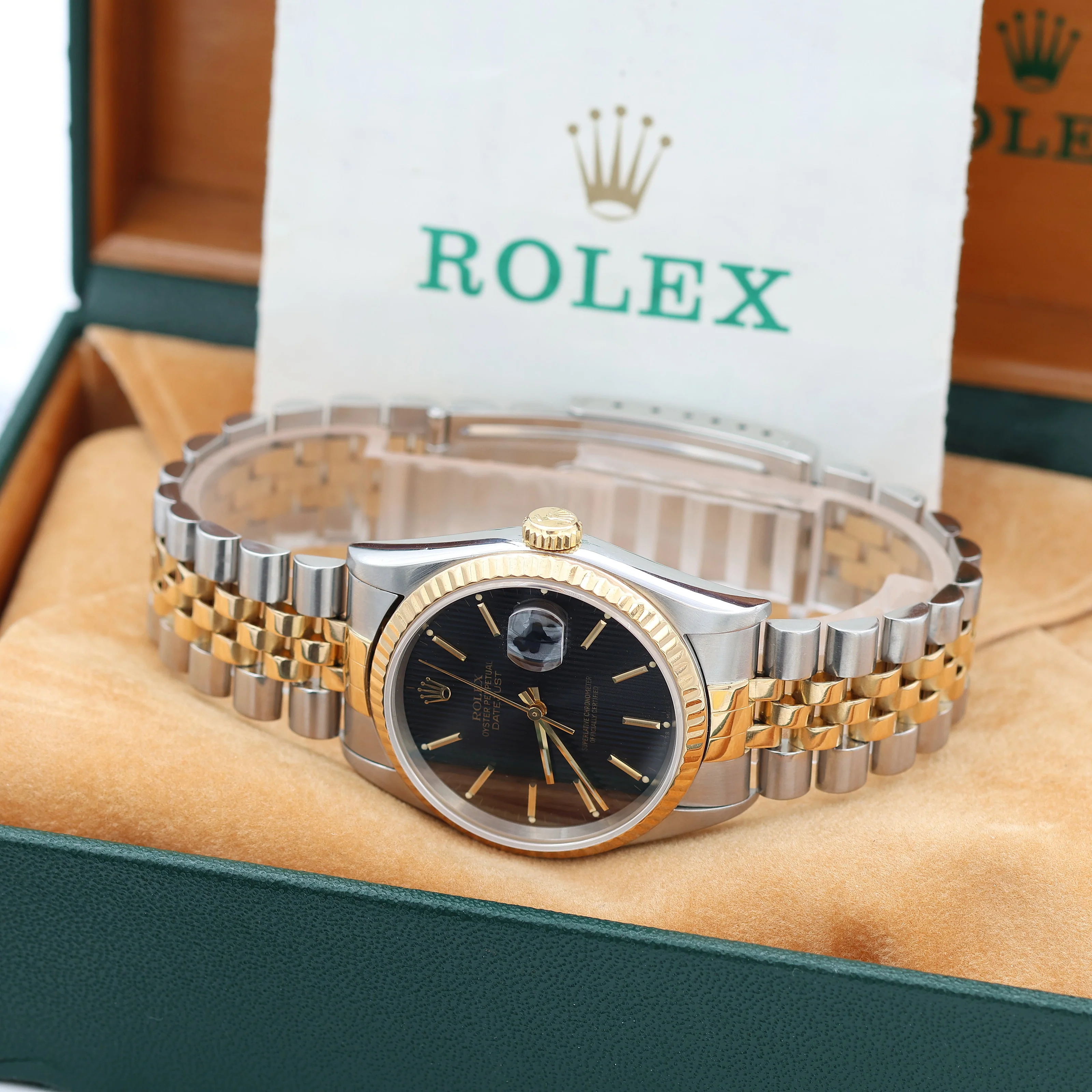 Rolex Datejust 36 ref. 16233 Black Tapestry dial - Jubilee Bracelet - Full Set - Image 3