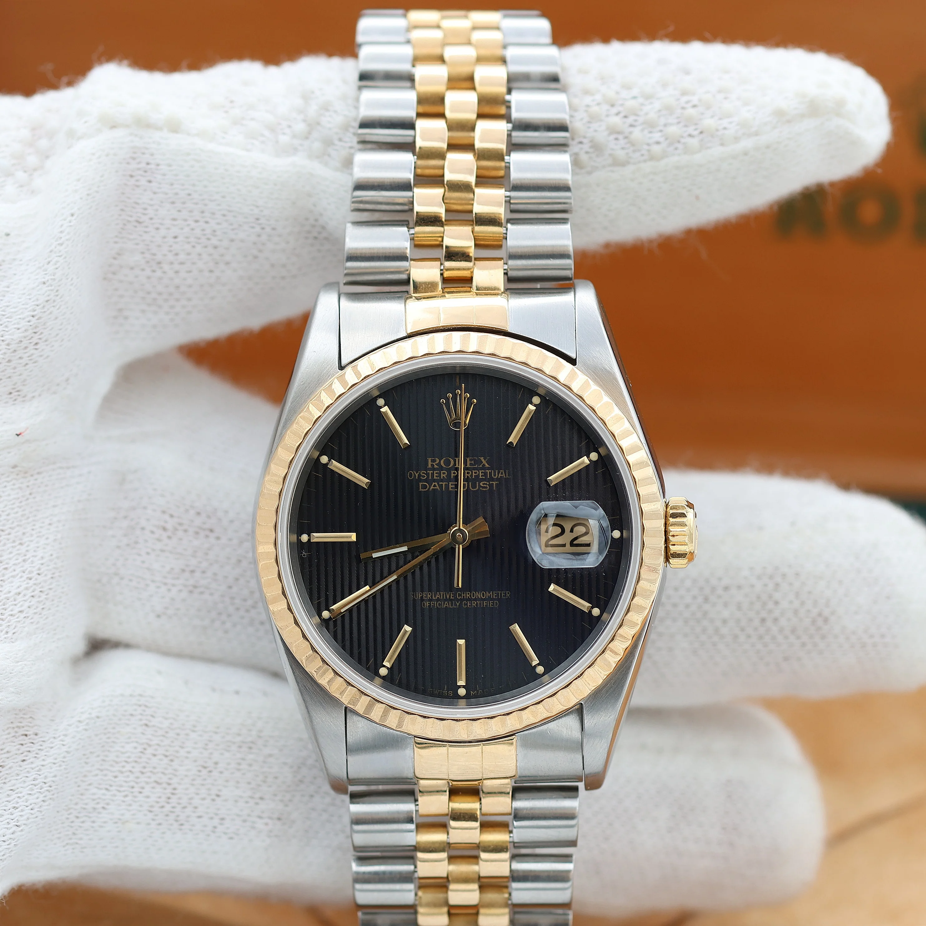 Rolex Datejust 36 ref. 16233 Black Tapestry dial - Jubilee Bracelet - Full Set - Image 5