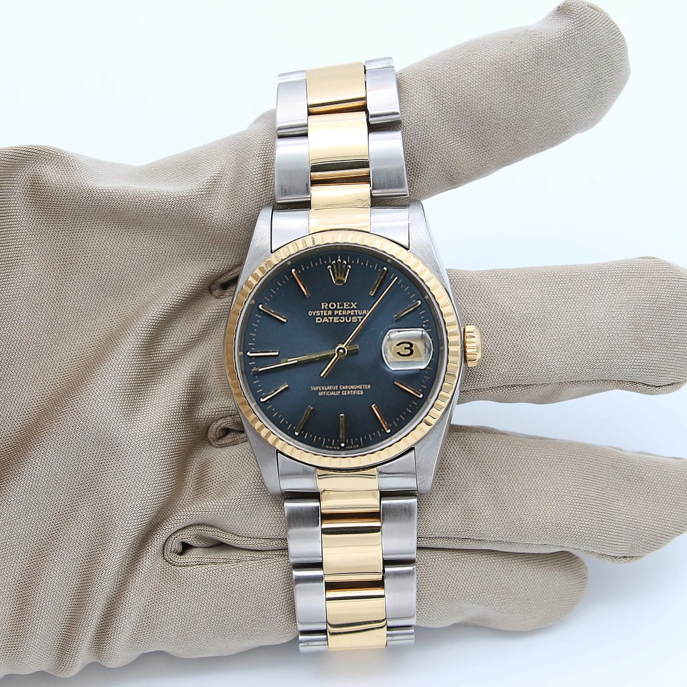Rolex Datejust 36 ref. 16233 Blue Soleil dial - Oyster Bracelet - Full Set - Image 3